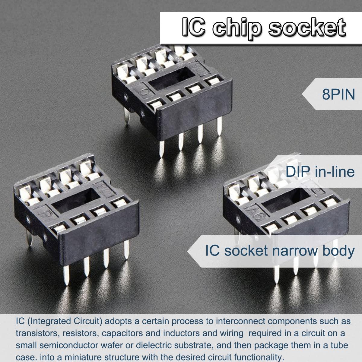 50 Adaptadores Zócalo IC 8 Pines 2.54mm DAOKAI