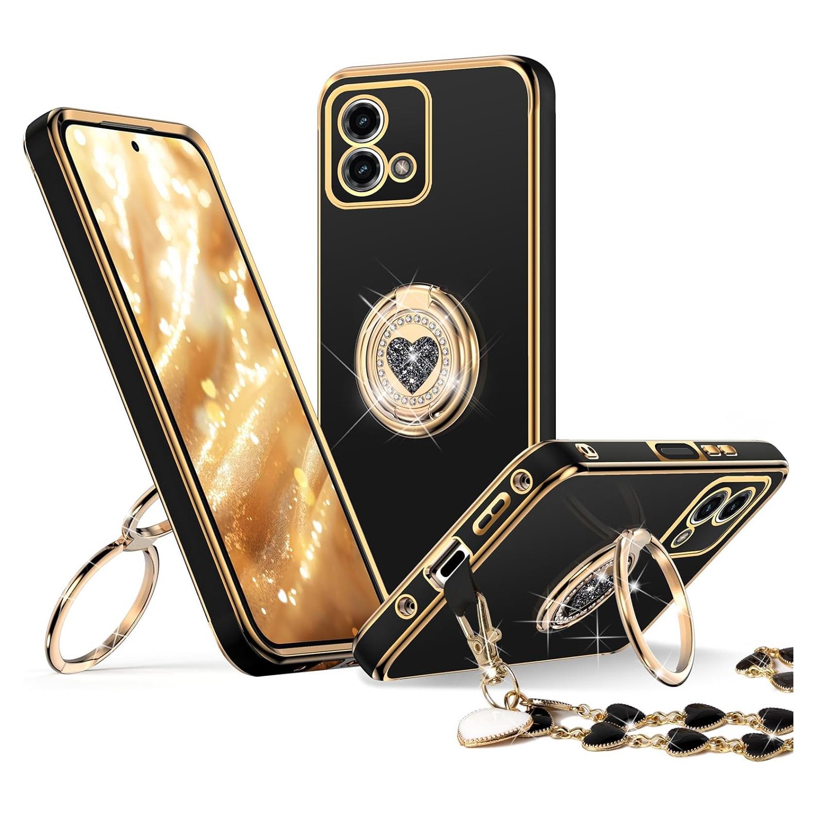 Funda Protectora con Soporte de Anillo para Moto G 5G 2023 - Negro