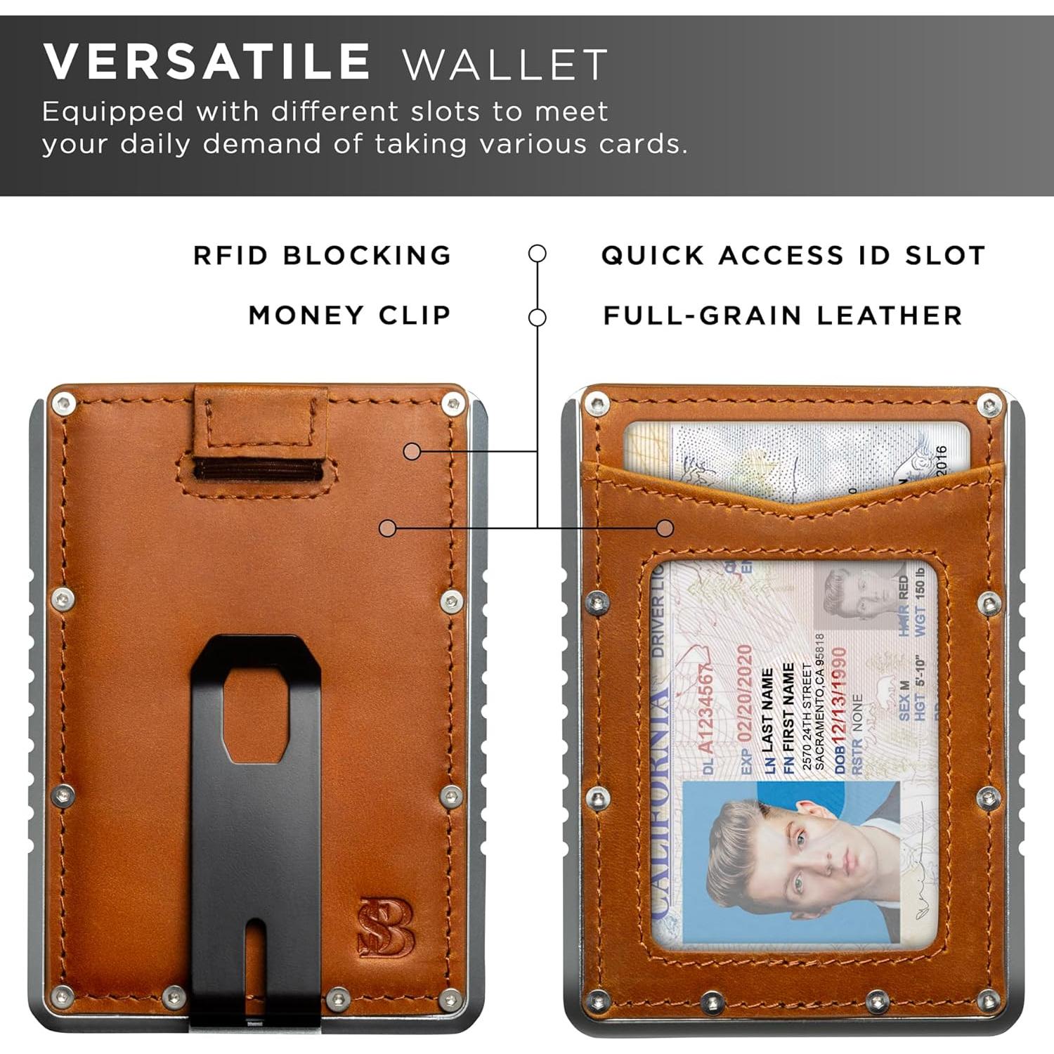 Cartera Slim RFID SERMAN BRANDS Raptor - Minimalista 9.9x7.1cm