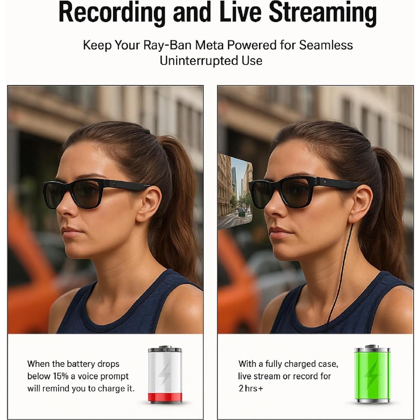 Cable de carga para gafas Ray-Ban Meta 5 pies JASHALO