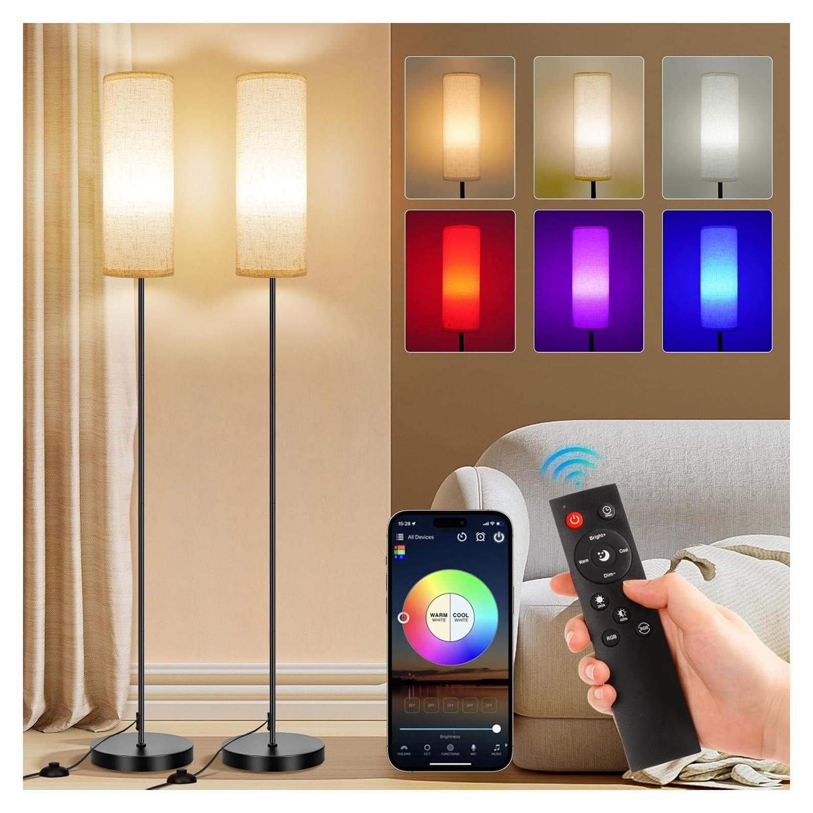 Lámpara de Pie Regulable FRIDEKO HOME 2 Pack Beige 9W