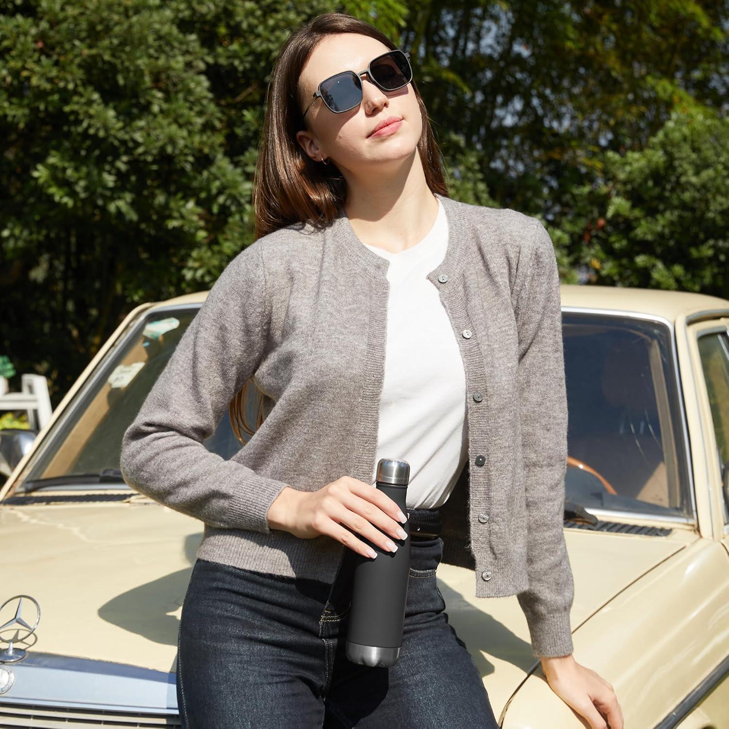 Botella de Agua Deportiva MEWAY 0.5L Acero Inoxidable Aislada