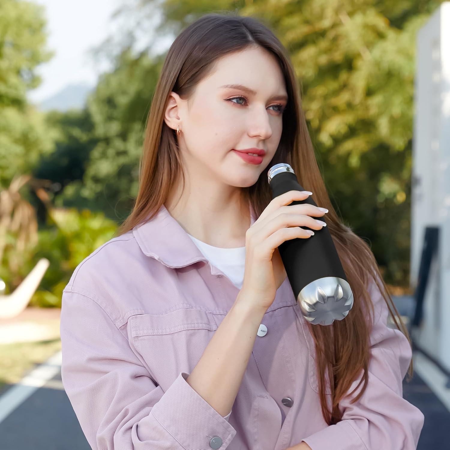 Botella de Agua Deportiva MEWAY 0.5L Acero Inoxidable Aislada