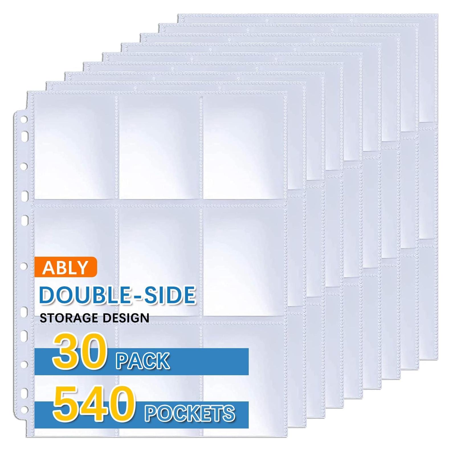 Fundas de Tarjetas ABLY 30 Páginas Doble Cara 540 Bolsillos