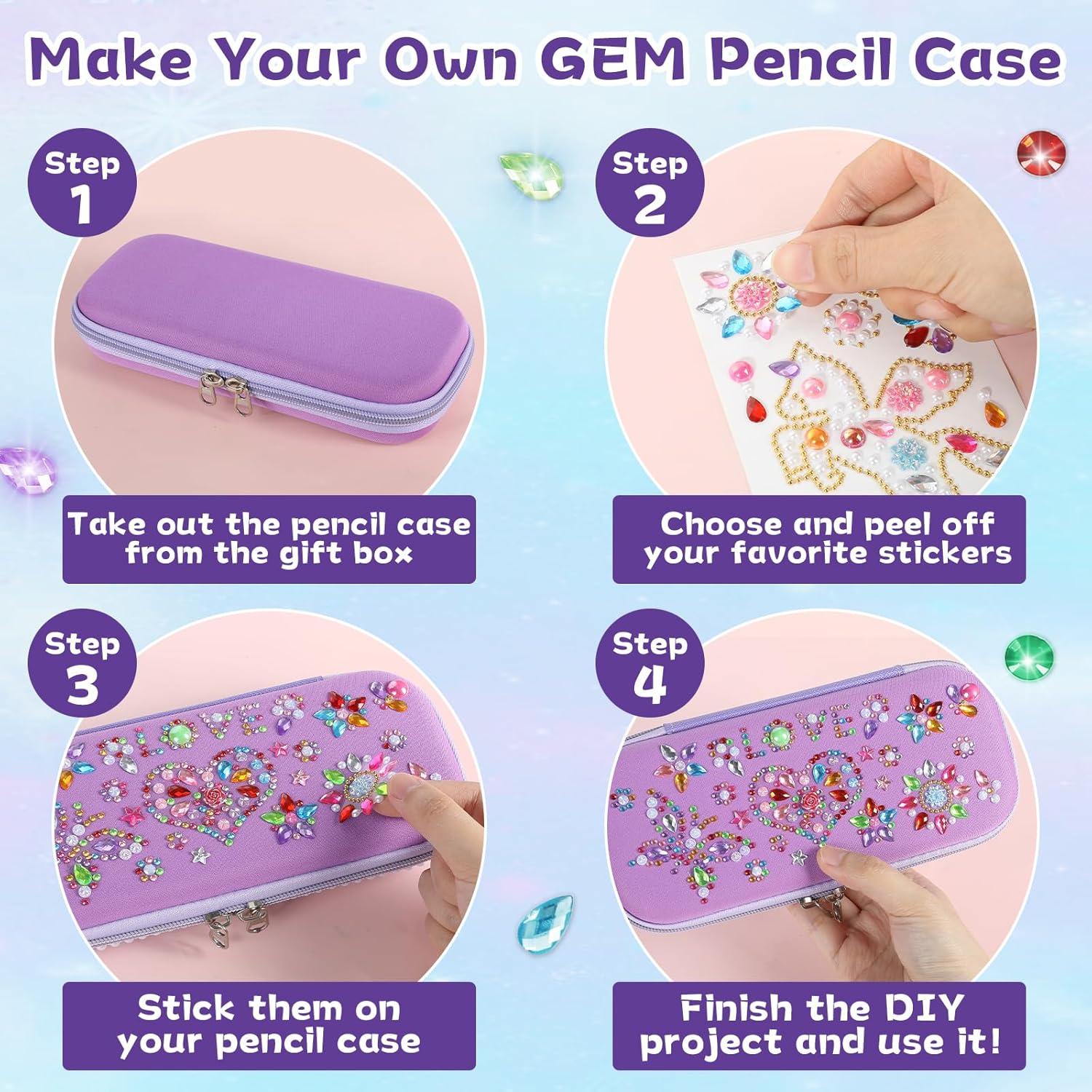 Kit de Manualidades Estuche de Lápices Qyeahkj Púrpura DIY