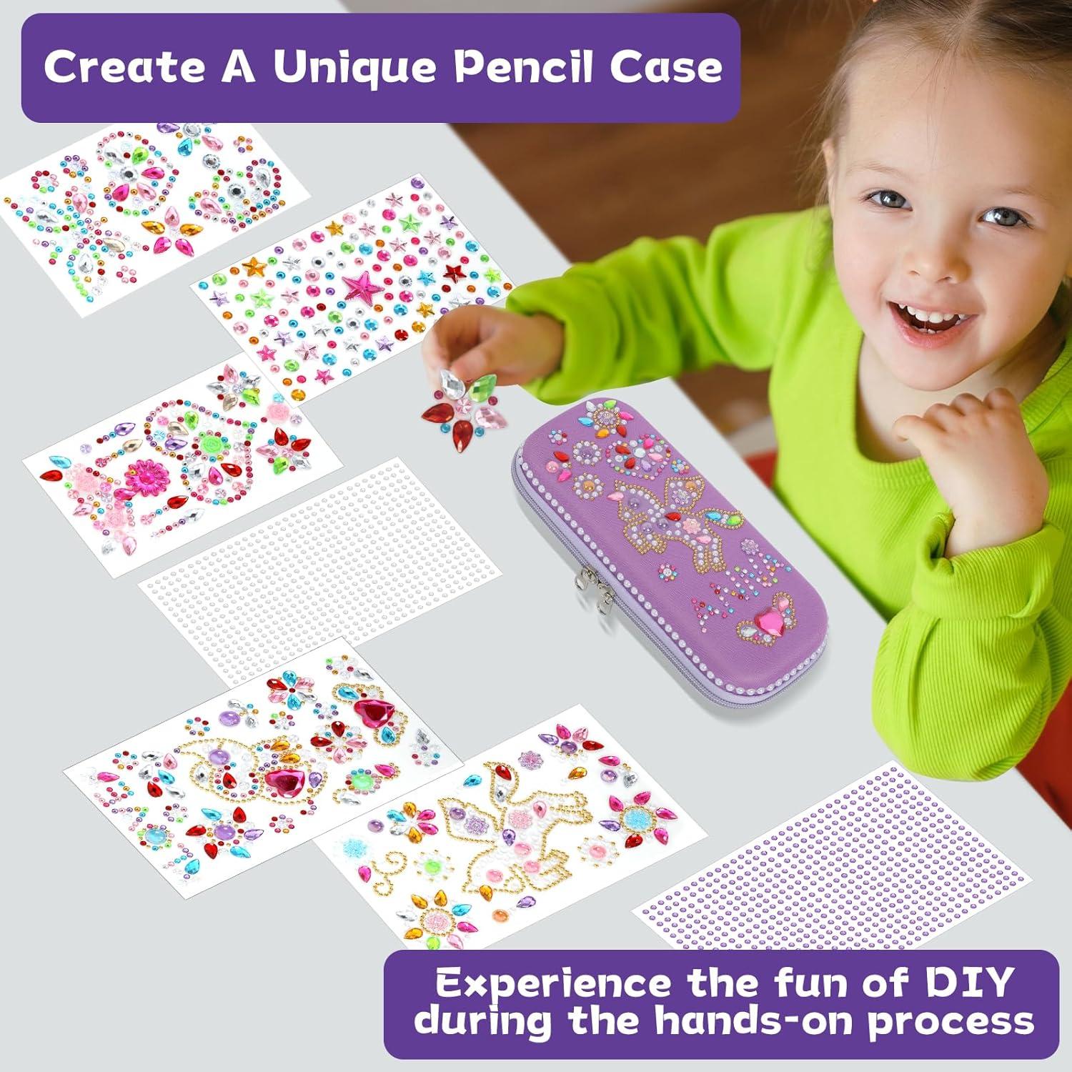 Kit de Manualidades Estuche de Lápices Qyeahkj Púrpura DIY