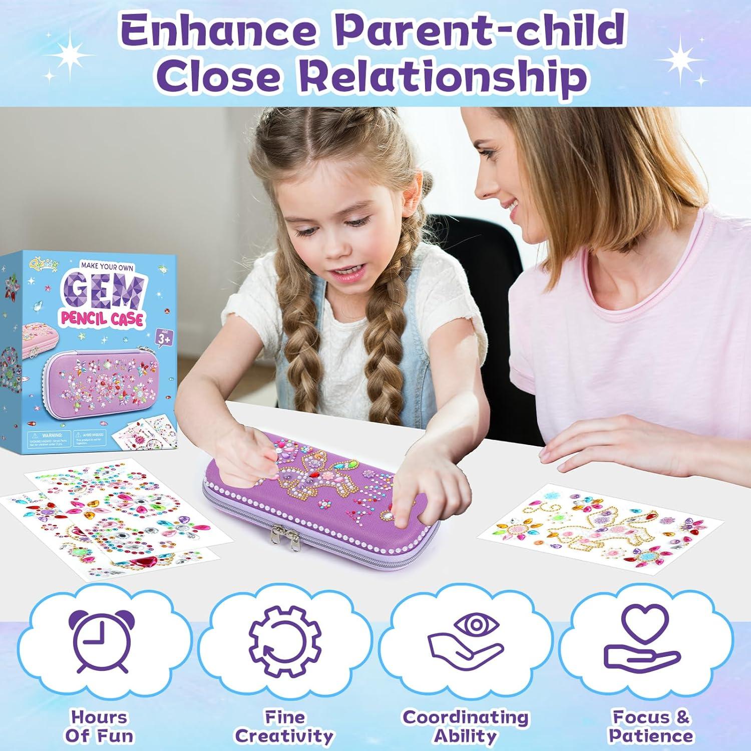 Kit de Manualidades Estuche de Lápices Qyeahkj Púrpura DIY