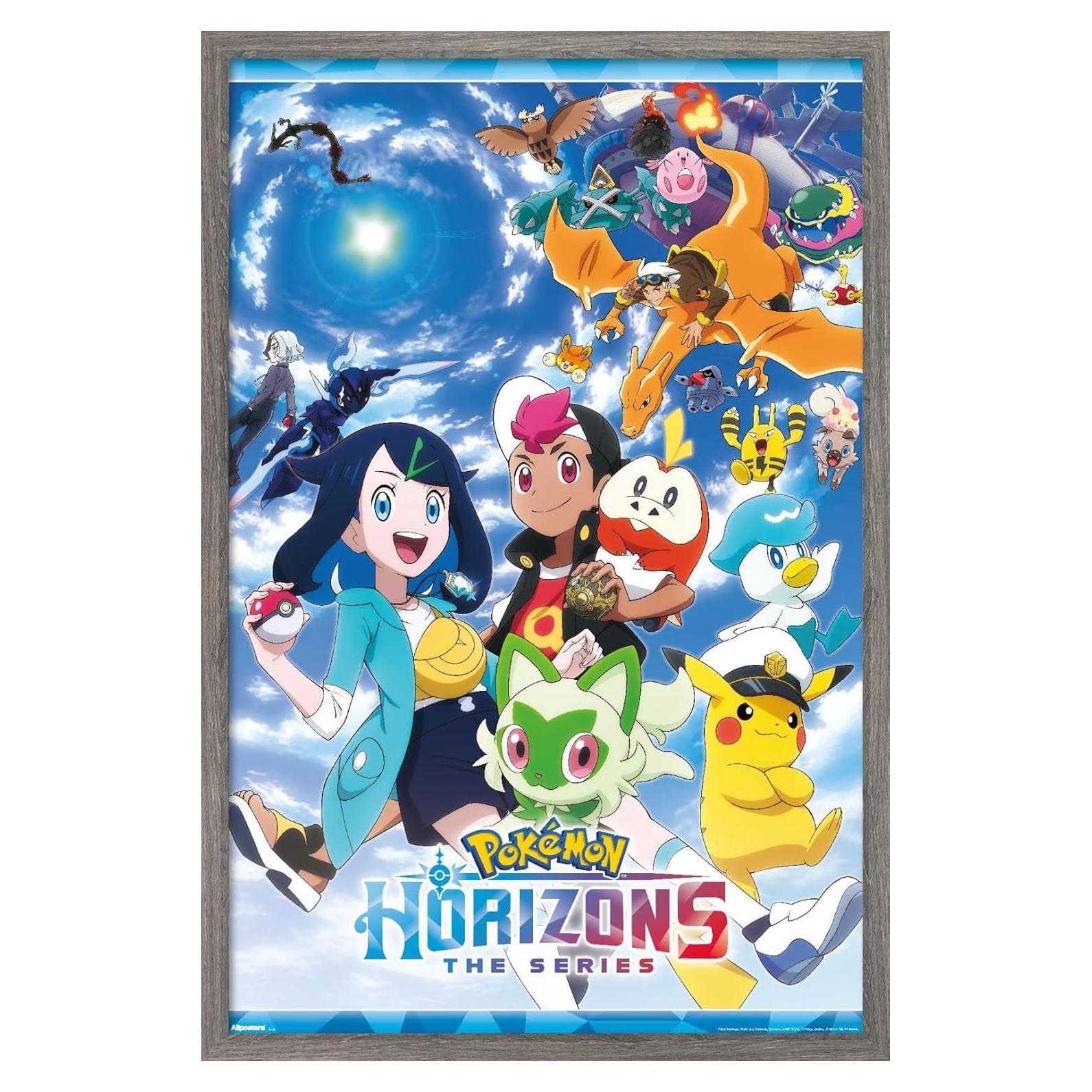 Póster enmarcado Pokémon Horizons Trends International 56.9x37.3 cm