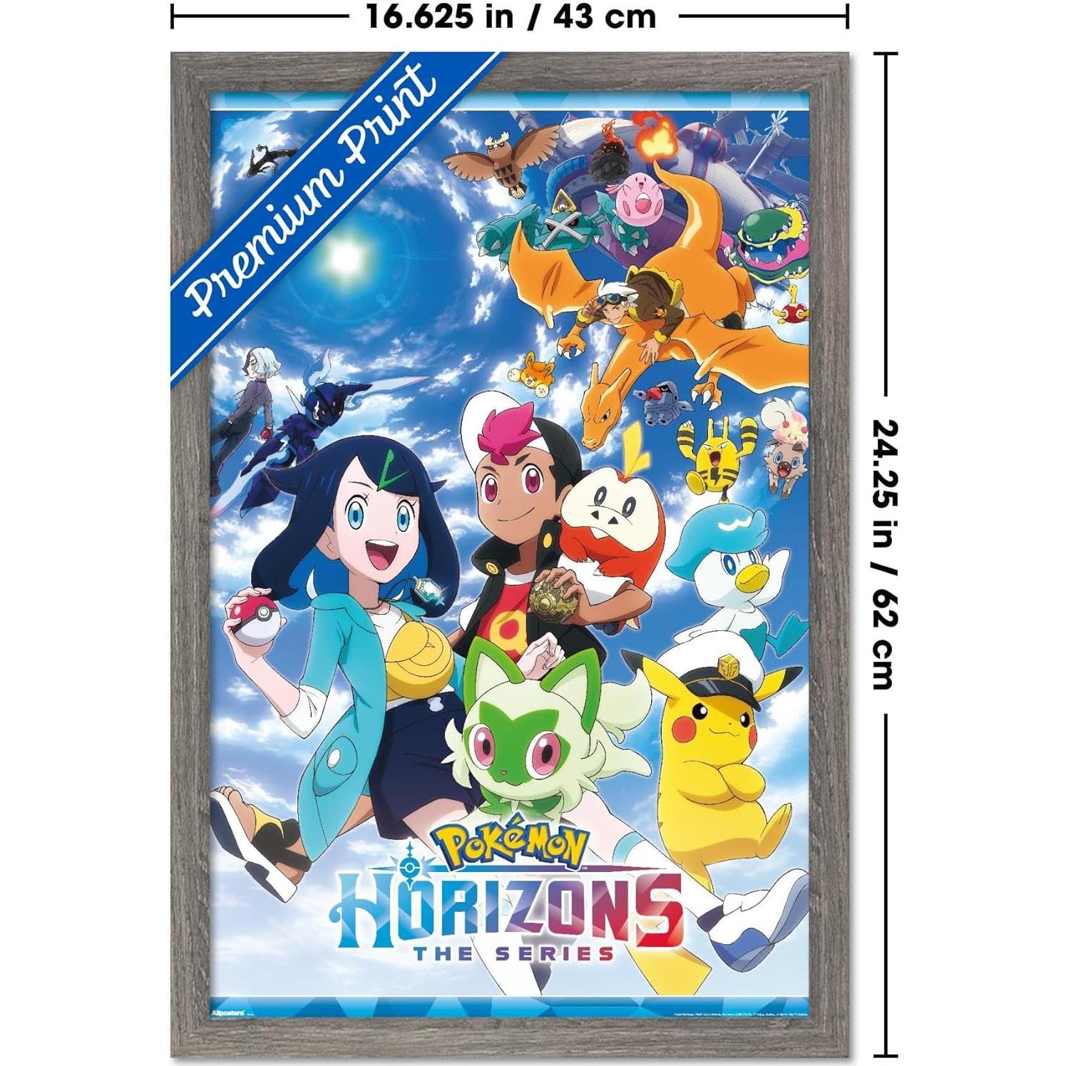 Póster enmarcado Pokémon Horizons Trends International 56.9x37.3 cm
