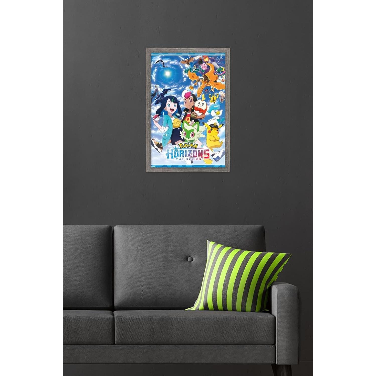 Póster enmarcado Pokémon Horizons Trends International 56.9x37.3 cm