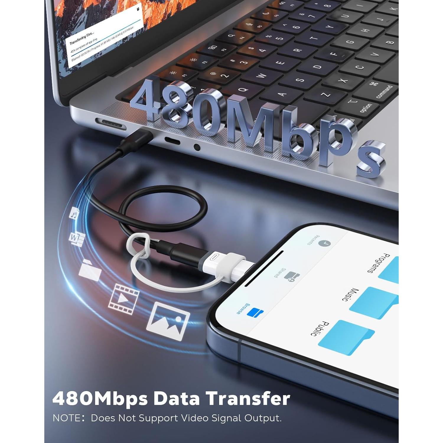 Adaptador Lightning a USB C MoKo 4 Pack para iPhone 15/16