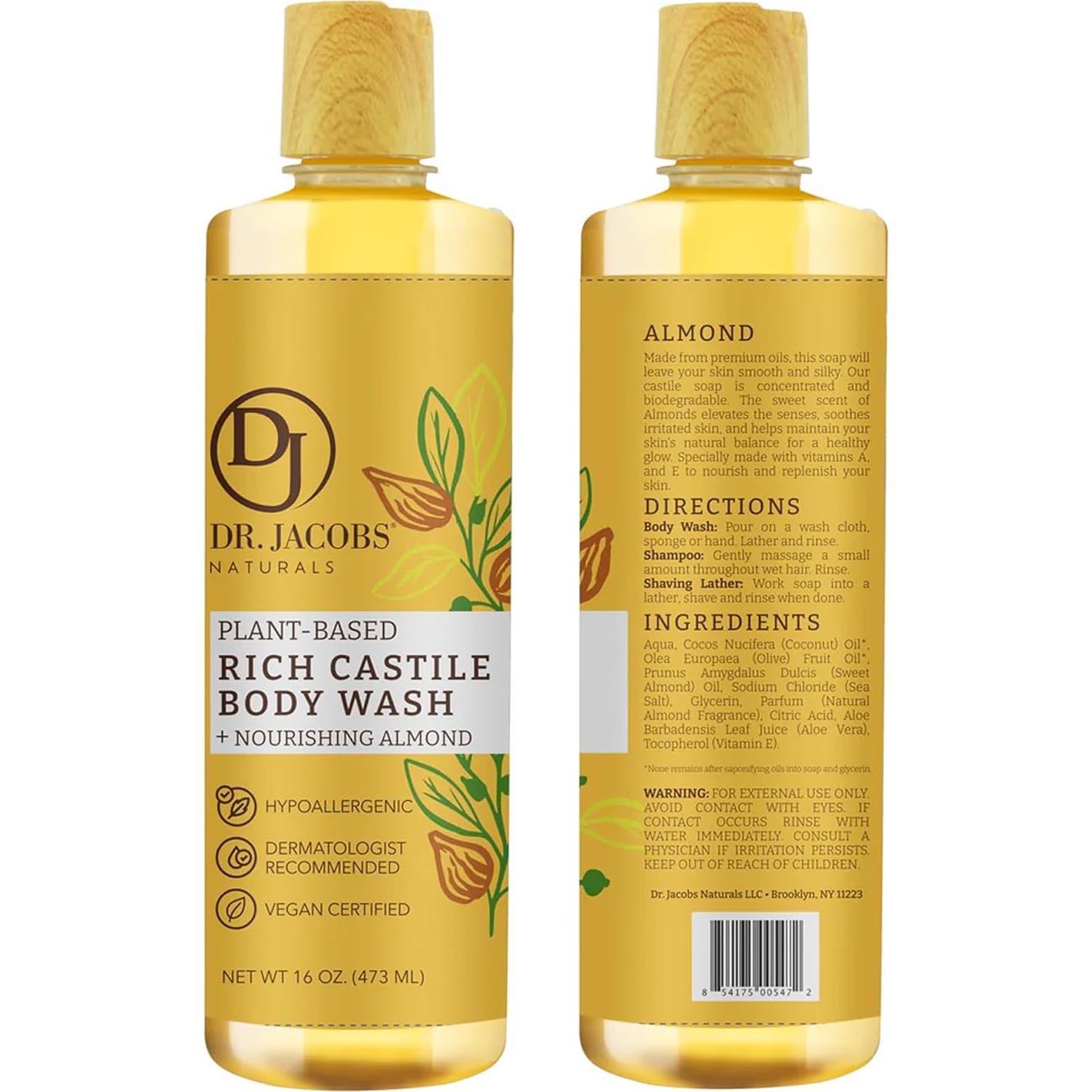 Jabón Corporal Natural Dr. Jacobs Almendra 2x16oz Hidratante