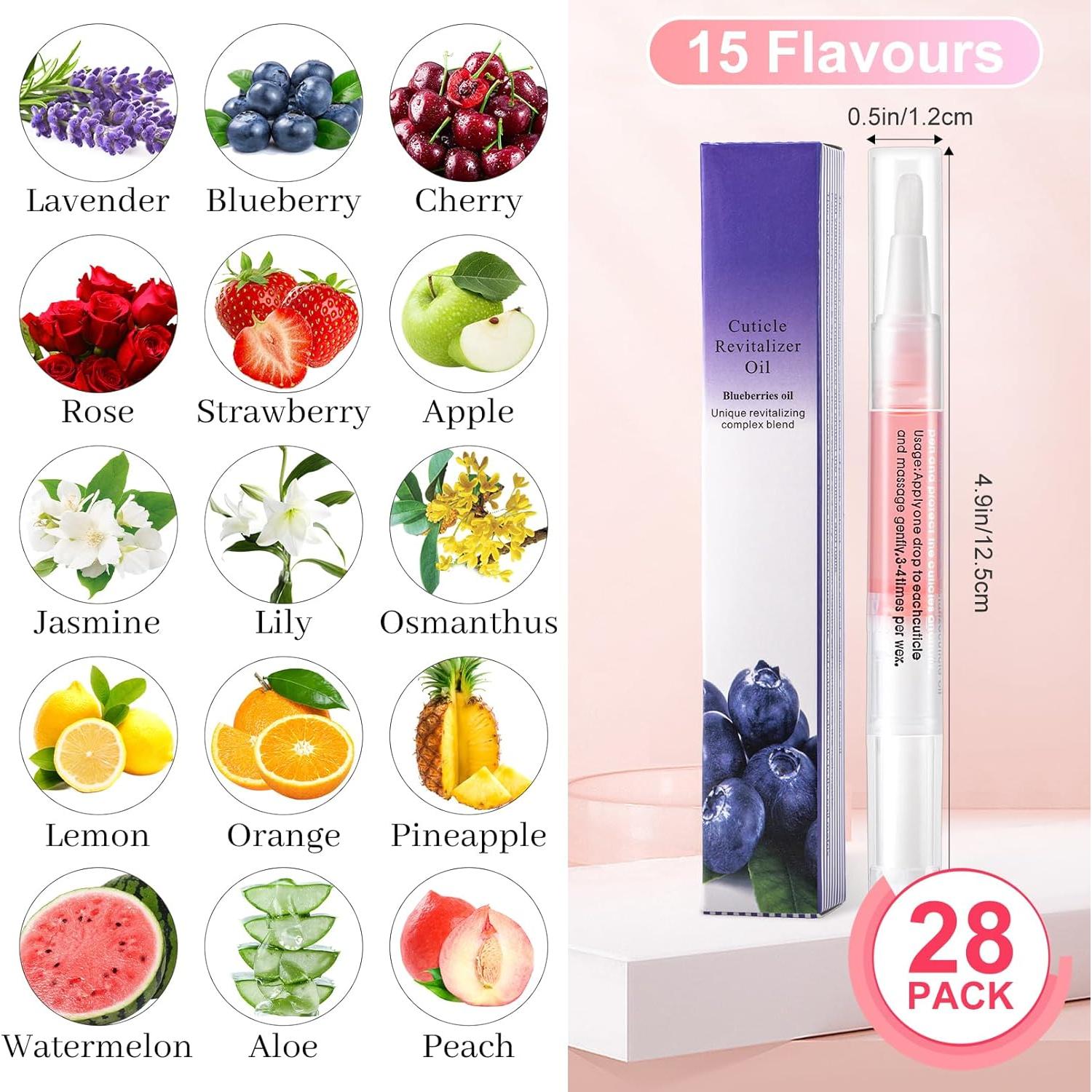 Bolígrafo de Aceite para Cutículas RAIHOMKIT Pack de 14 Frutas