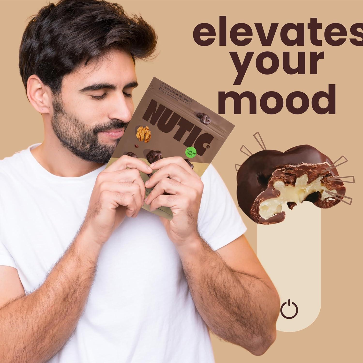 Nueces Cubiertas de Chocolate Oscuro Nutic - 450g Gourmet