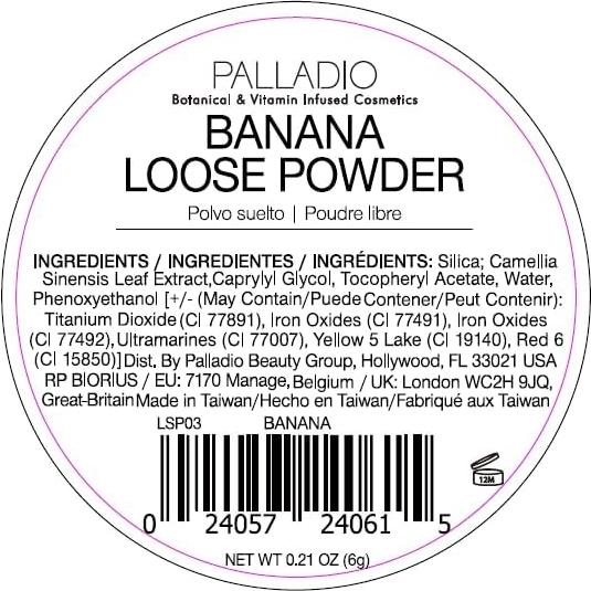 Polvo Suelto Matificante Banana Palladio 39.87g - Sin Talco