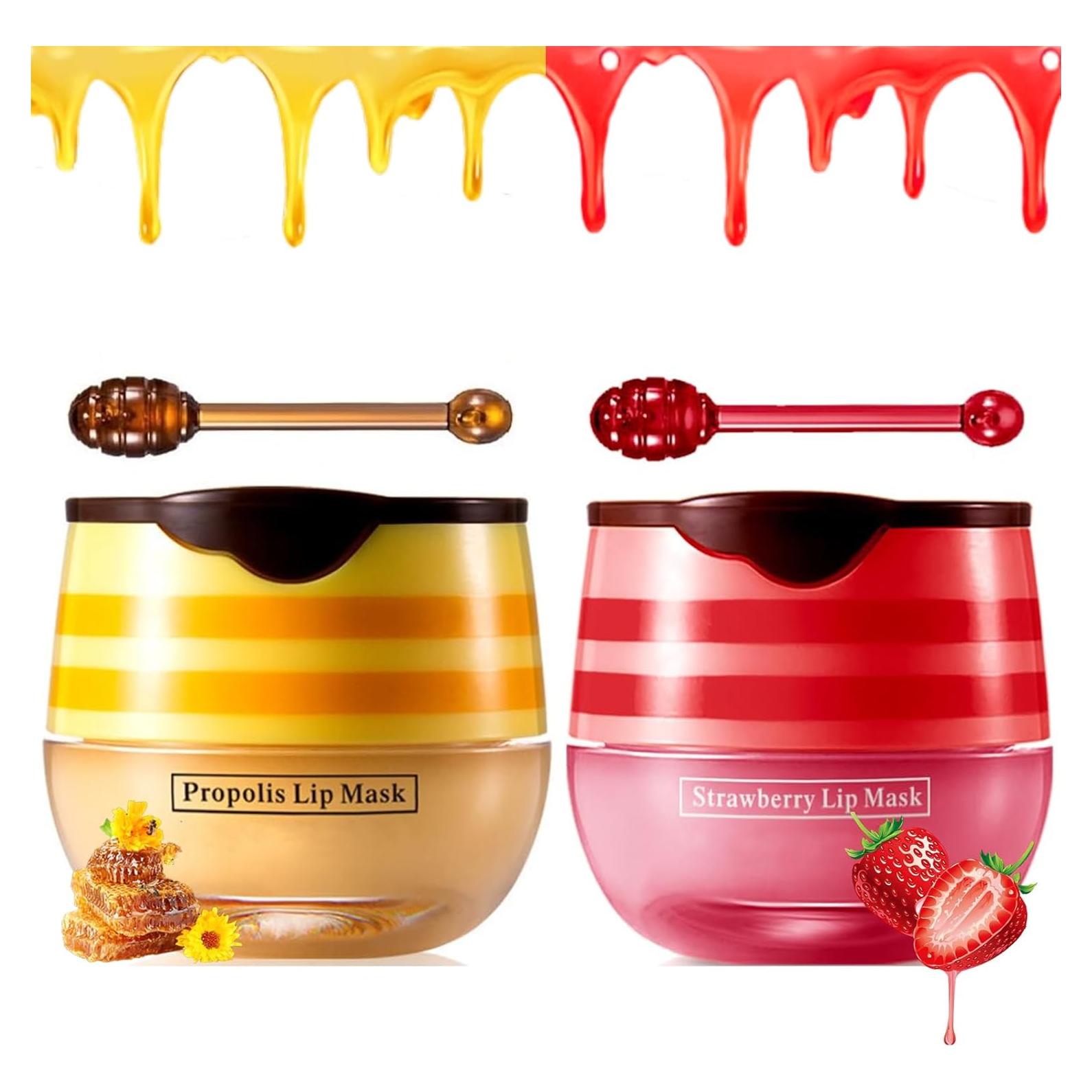 Bálsamo Labial Hidratante Loobexery Miel y Fresa 2 PCS