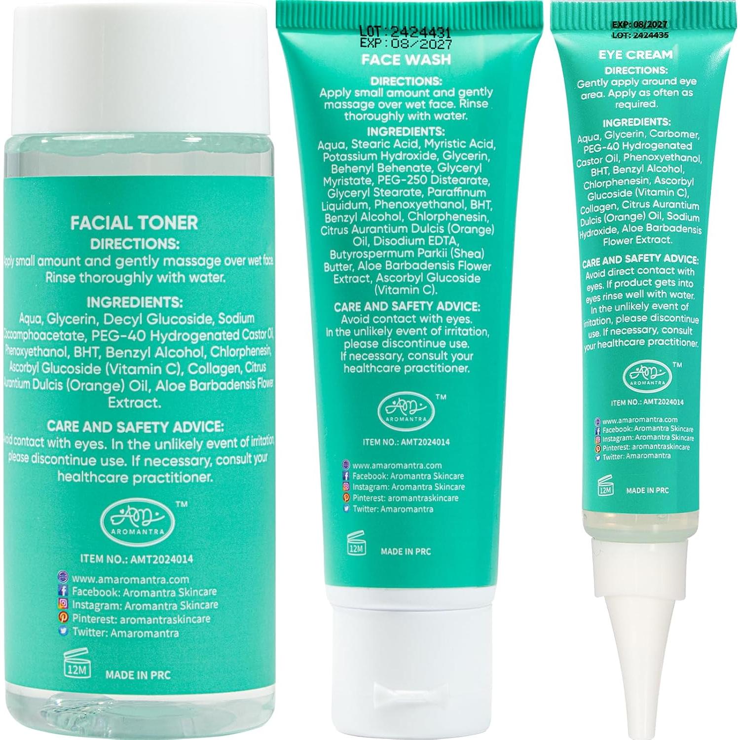 Set de Cuidado de la Piel Vegano AM AROMANTRA 5 Piezas