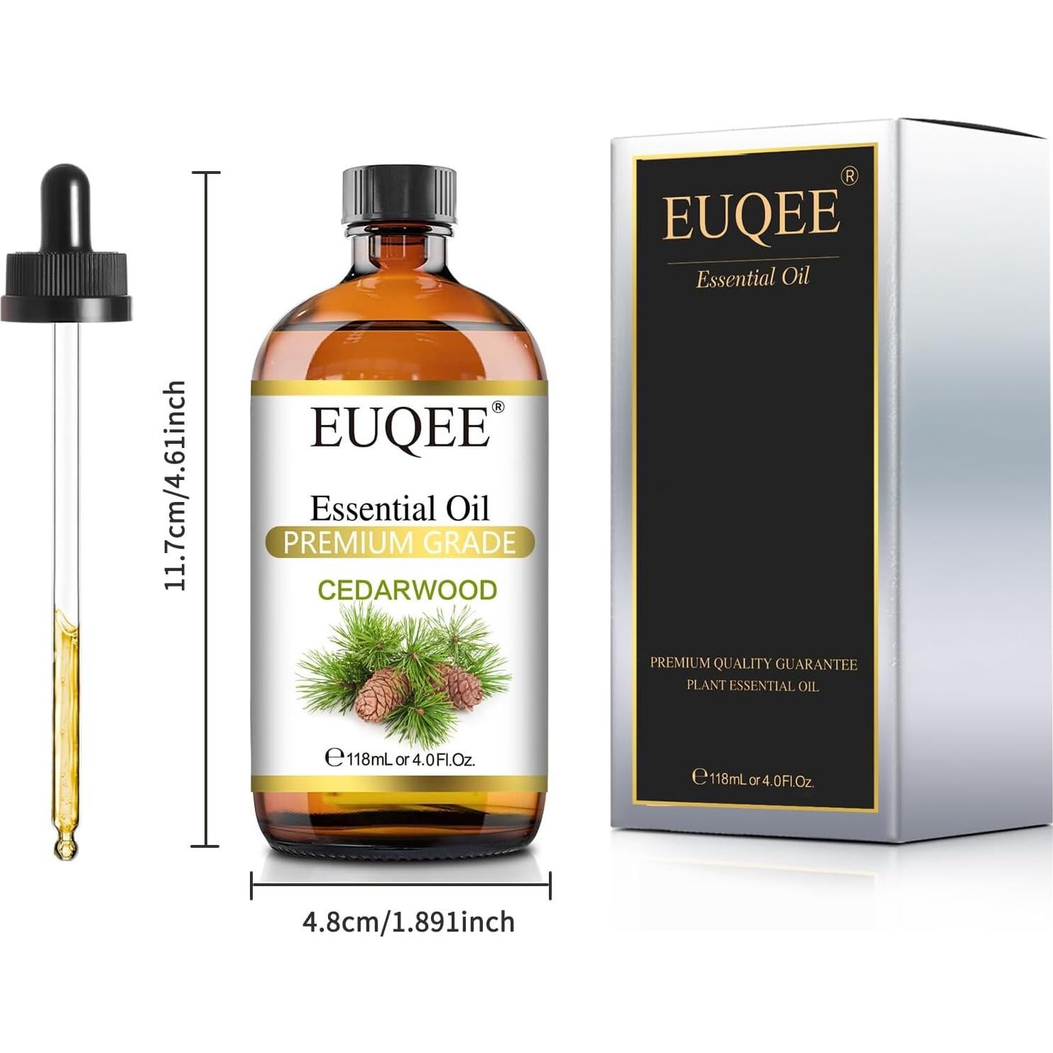 Aceite Esencial de Madera de Cedro EUQEE 118 mL con Gotero