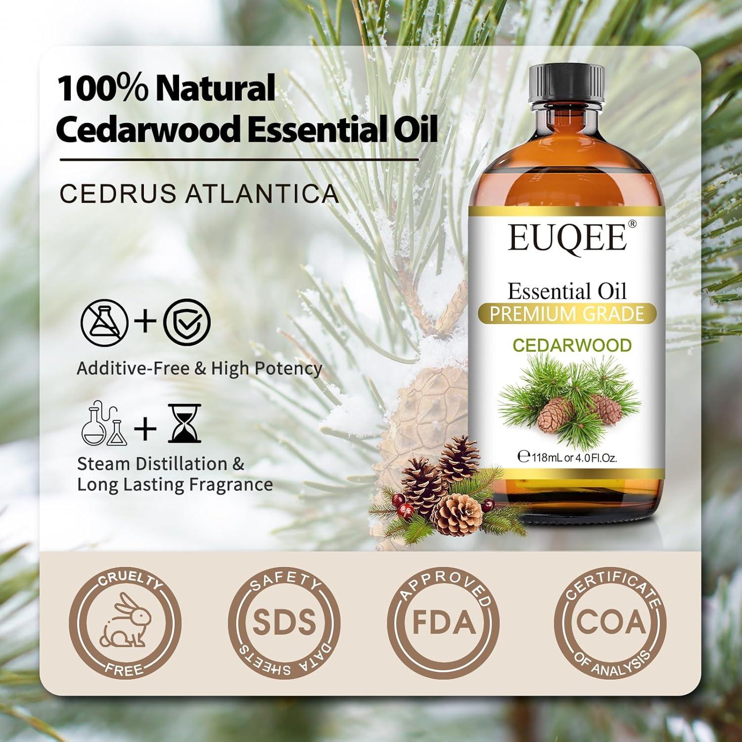 Aceite Esencial de Madera de Cedro EUQEE 118 mL con Gotero