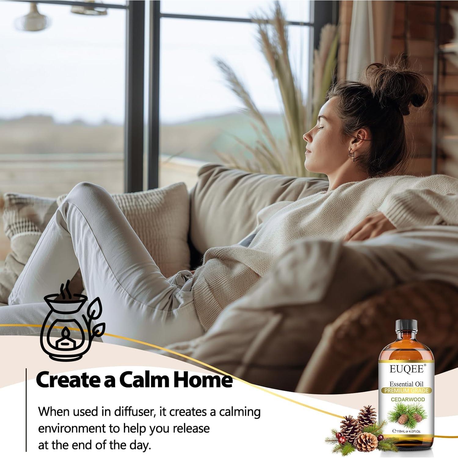 Aceite Esencial de Madera de Cedro EUQEE 118 mL con Gotero