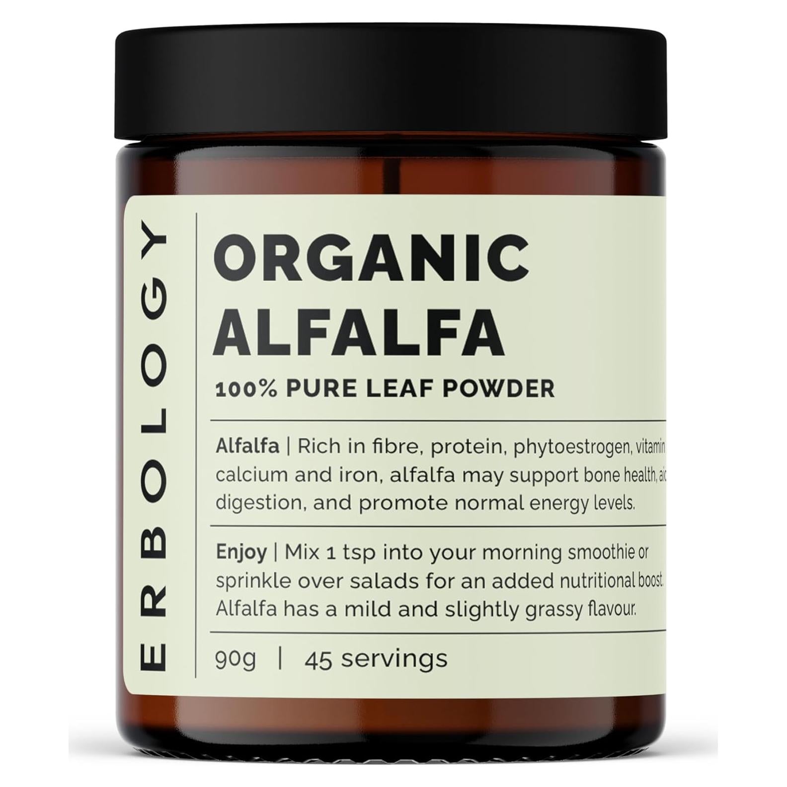 Polvo de Alfalfa Orgánico Erbology 90.72 g - Vegano y Sin OGM