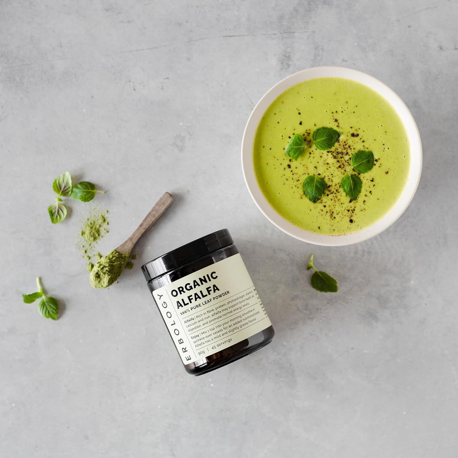 Polvo de Alfalfa Orgánico Erbology 90.72 g - Vegano y Sin OGM