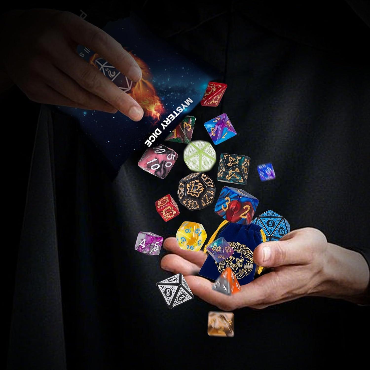 QMAY Set de Dados Poliedricos Misteriosos - 8 Piezas D&D