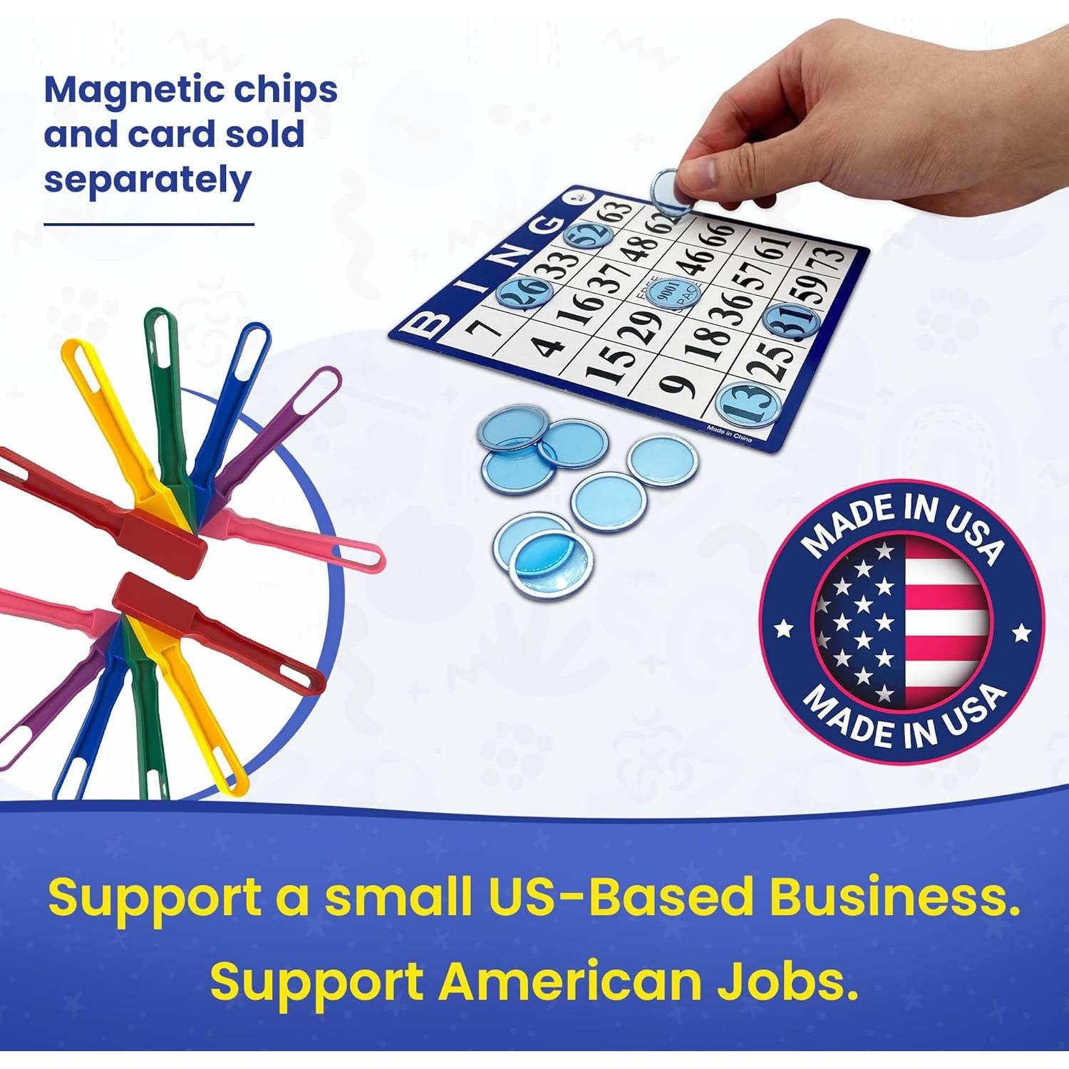 Juego de 12 Varitas Magnéticas de Bingo Mr. Chips - Hecho en EE. UU.