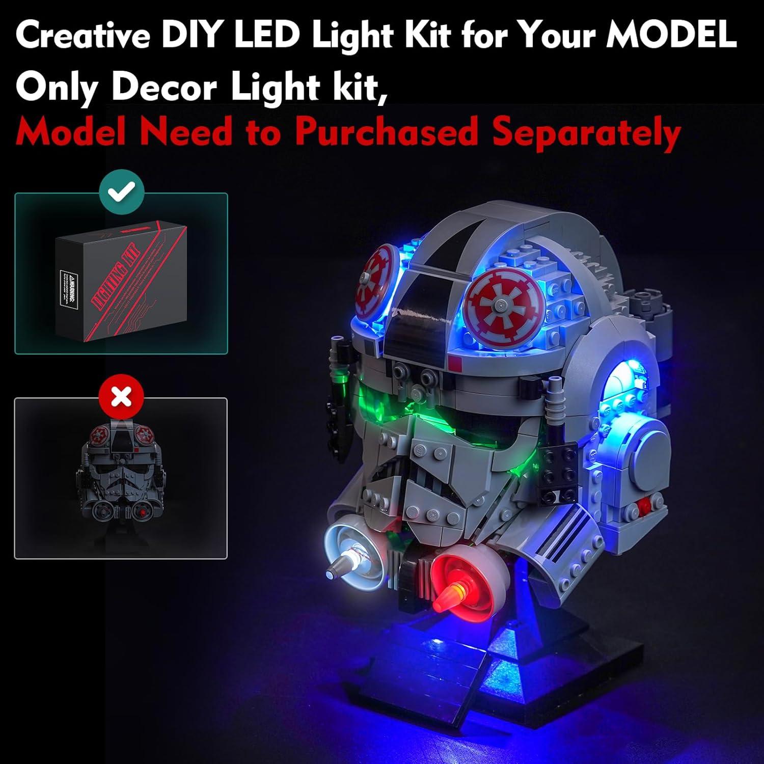Kit de Luz LED LocoLee para Casco Piloto AT-AT LEGO 75429