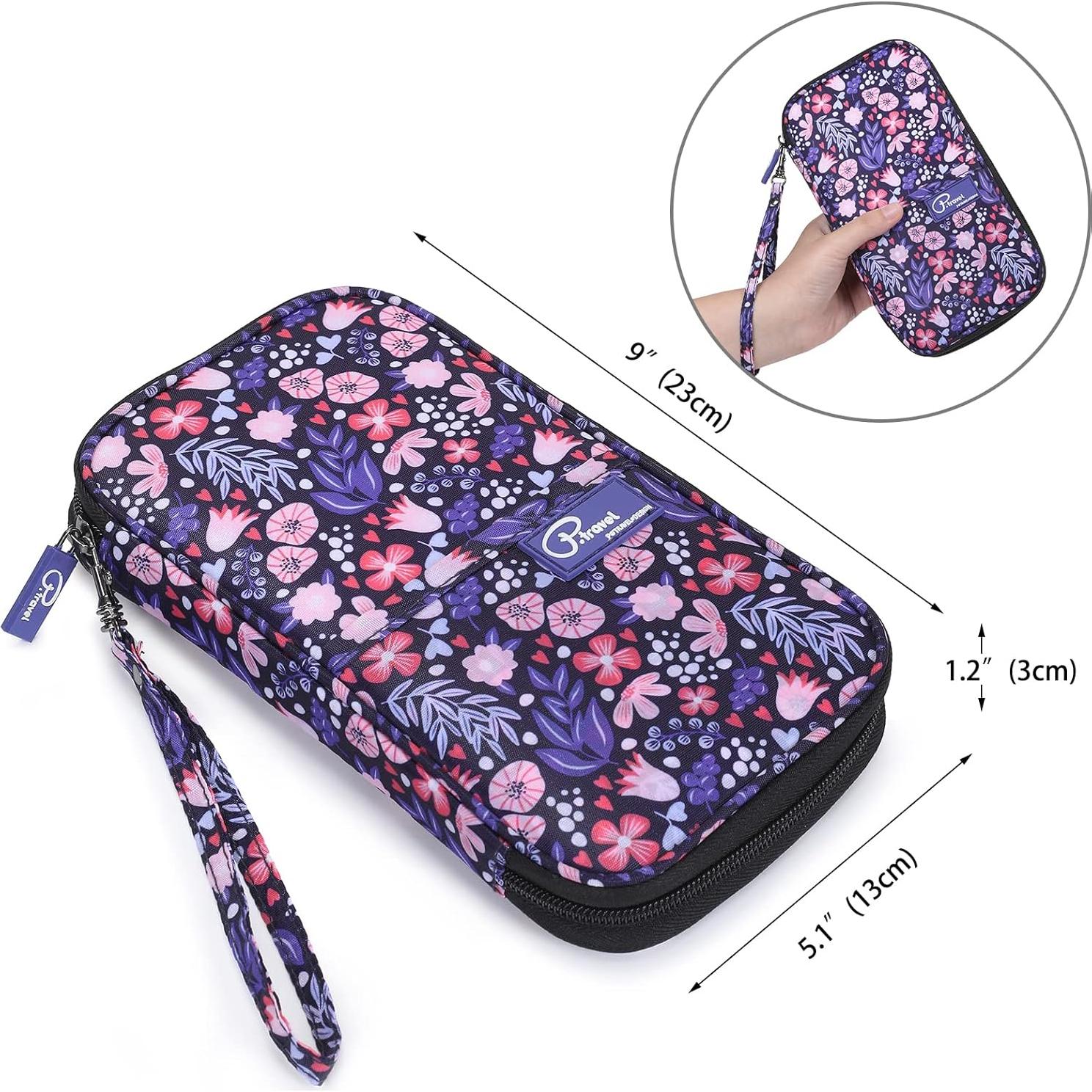 Billetera de Pasaporte Familiar RFID Rosa Impermeable 12.7x17.8cm