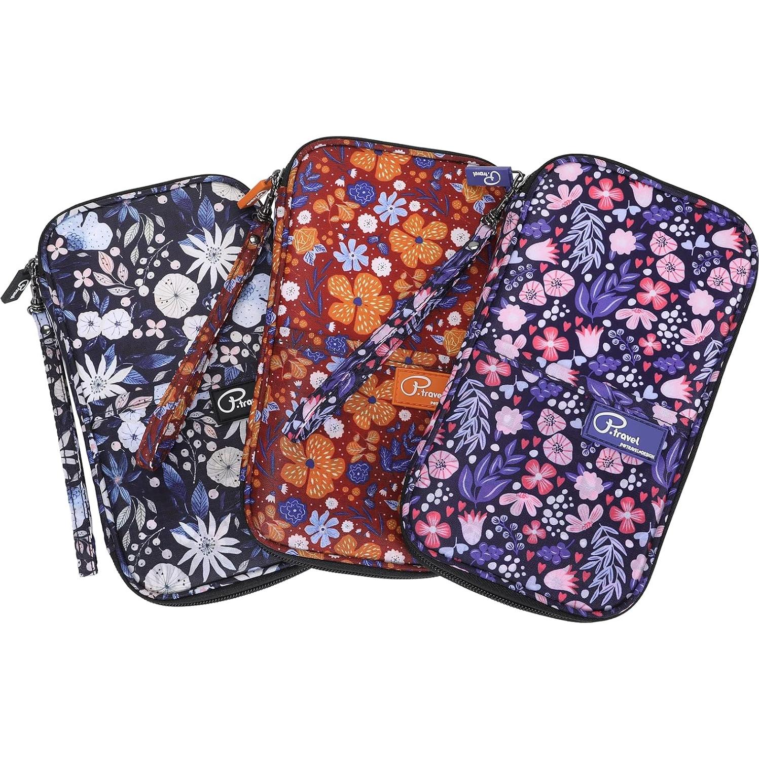 Billetera de Pasaporte Familiar RFID Rosa Impermeable 12.7x17.8cm