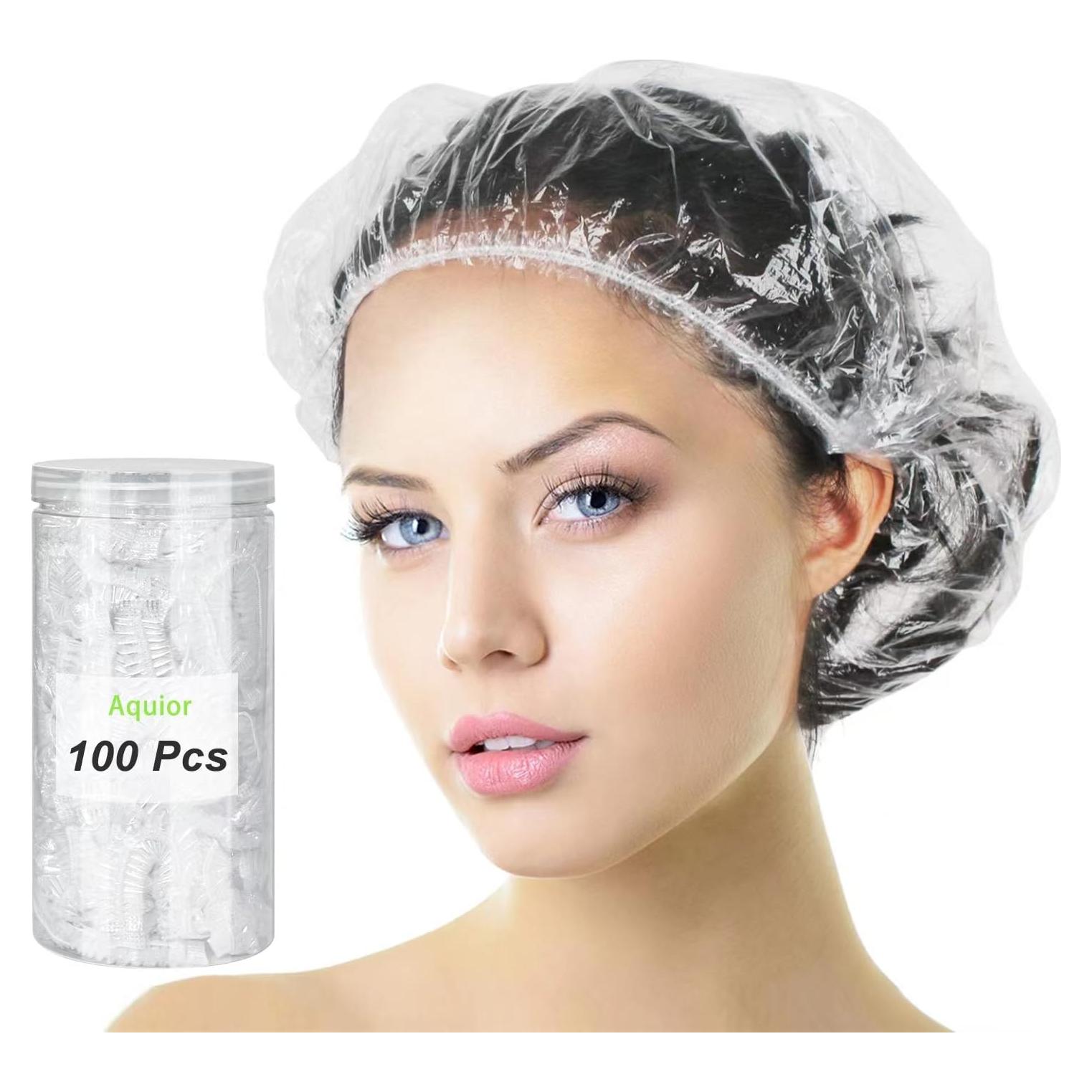 Gorros de Ducha Desechables Aquior 100 Pcs Impermeables 52 cm