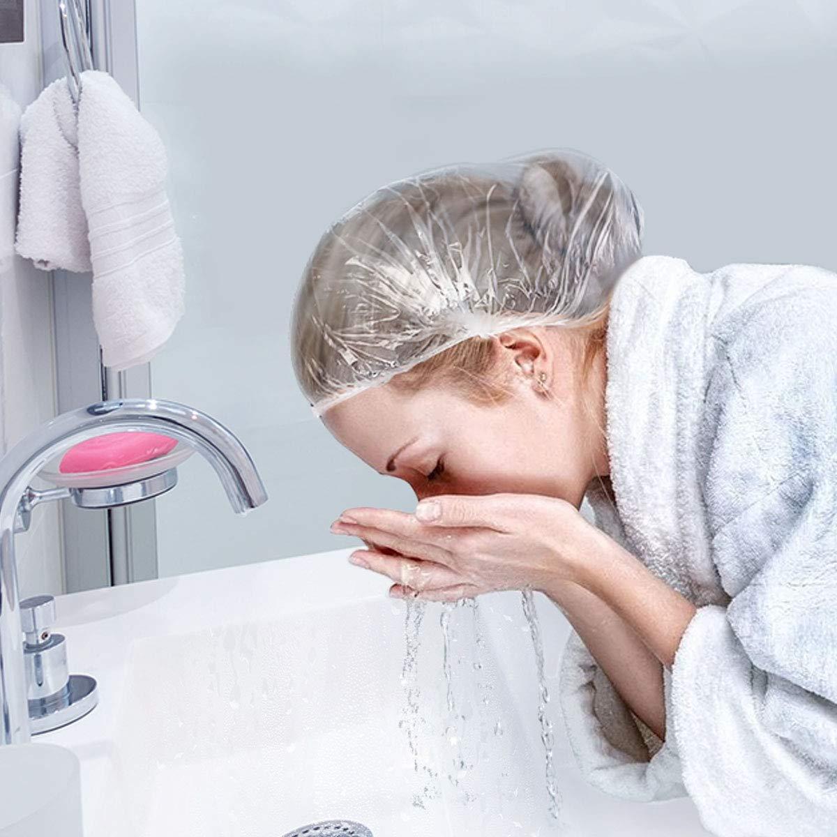 Gorros de Ducha Desechables Aquior 100 Pcs Impermeables 52 cm