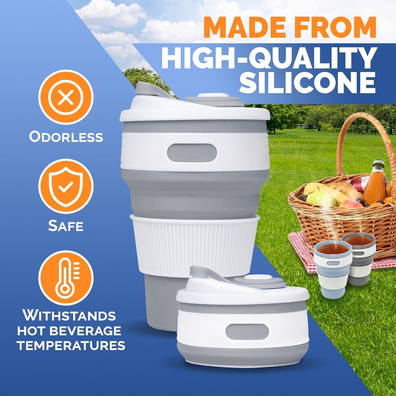 Taza Plegable Reutilizable VIKROM 350ml a Prueba de Fugas