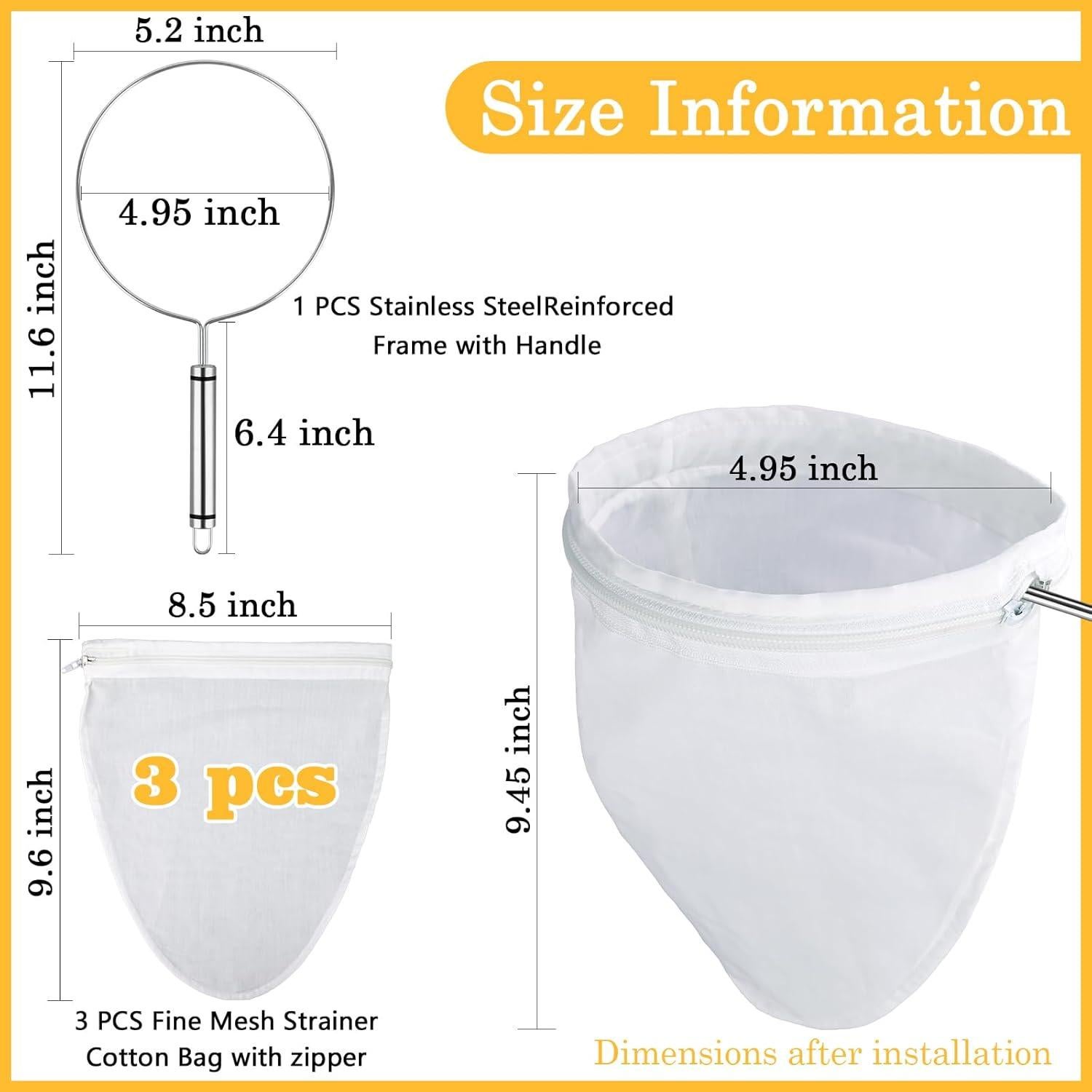 Colador de Malla Fina WMKGG con Marco de Acero Inoxidable 12.57 cm