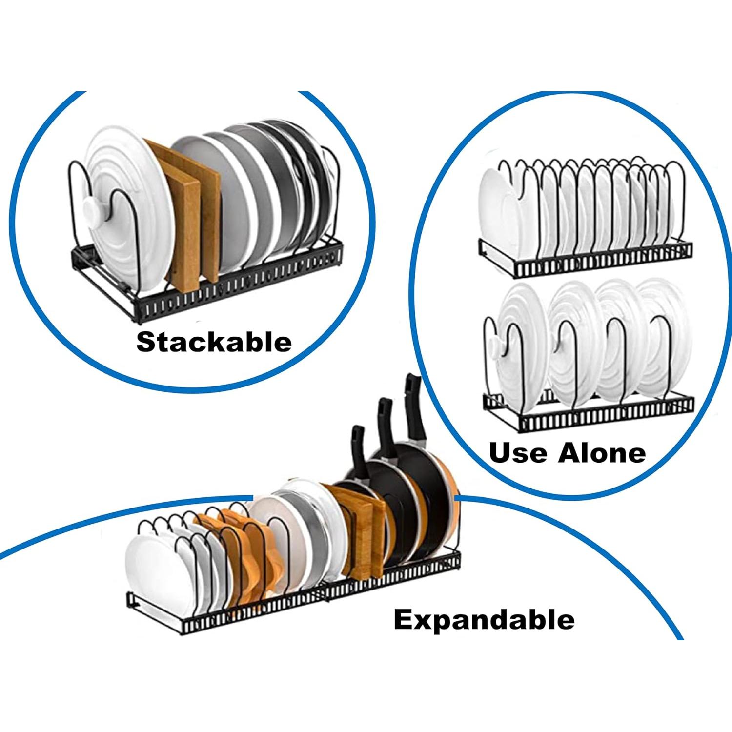 Organizador de Ollas y Sartenes Geanbioso Expandible 12 Divisores