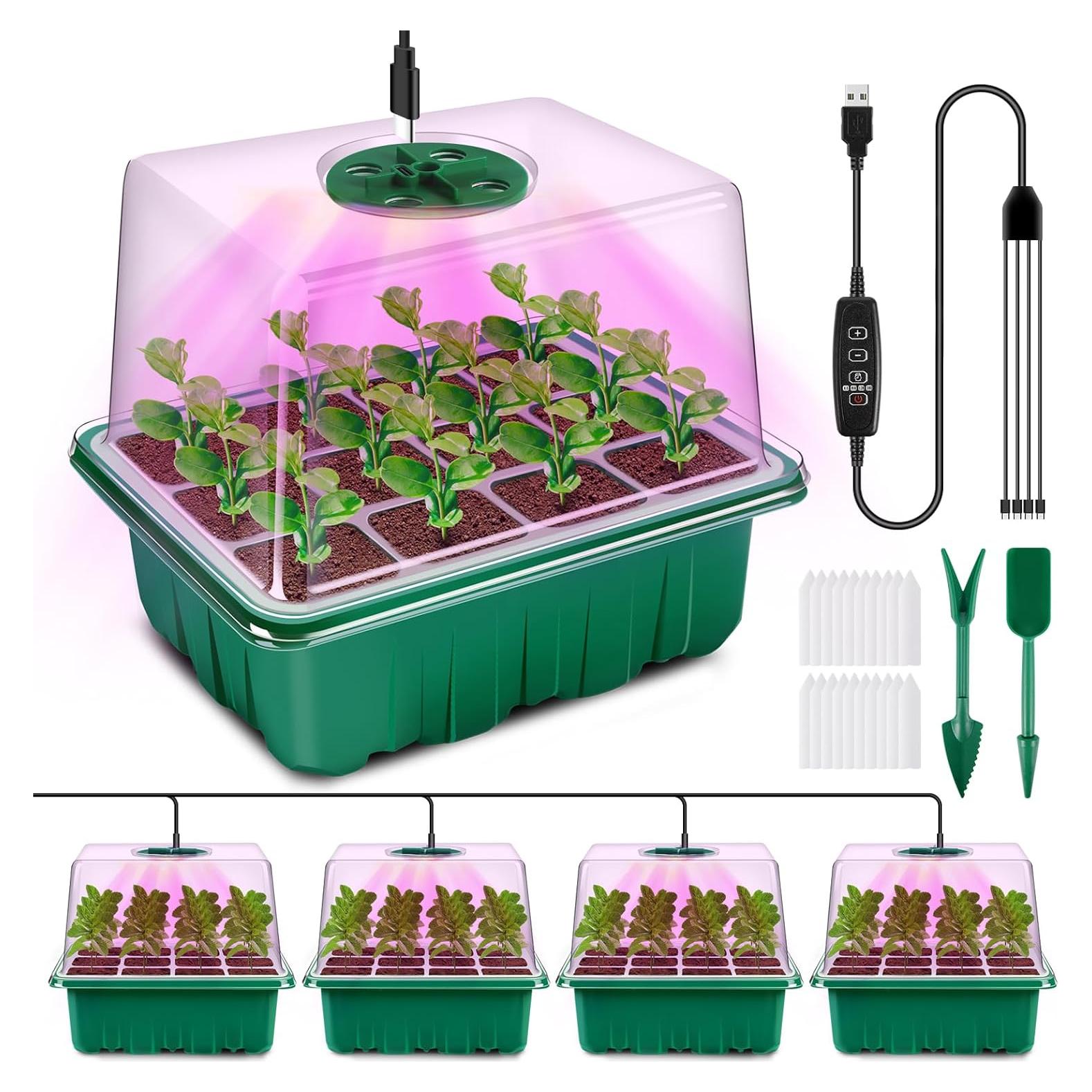 Bandeja de Inicio de Semillas YAUNGEL con Luz LED y Temporizador