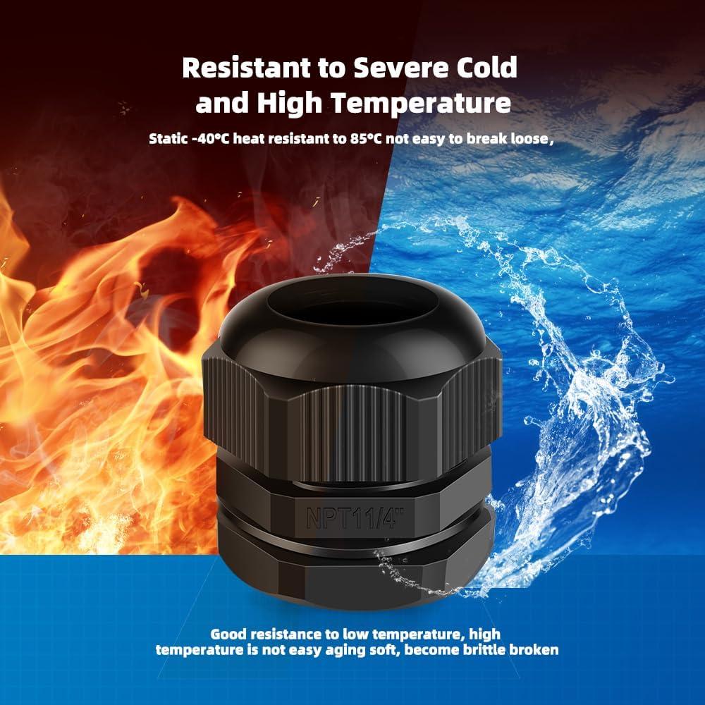 Conector de Cable Gland NPT 32mm 2 Piezas IP68 Nylon