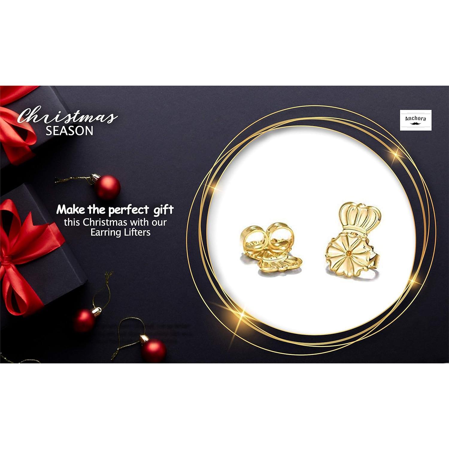 Elevadores de Pendientes Hipoalergénicos Anchora - 2 Pares Oro y Plata