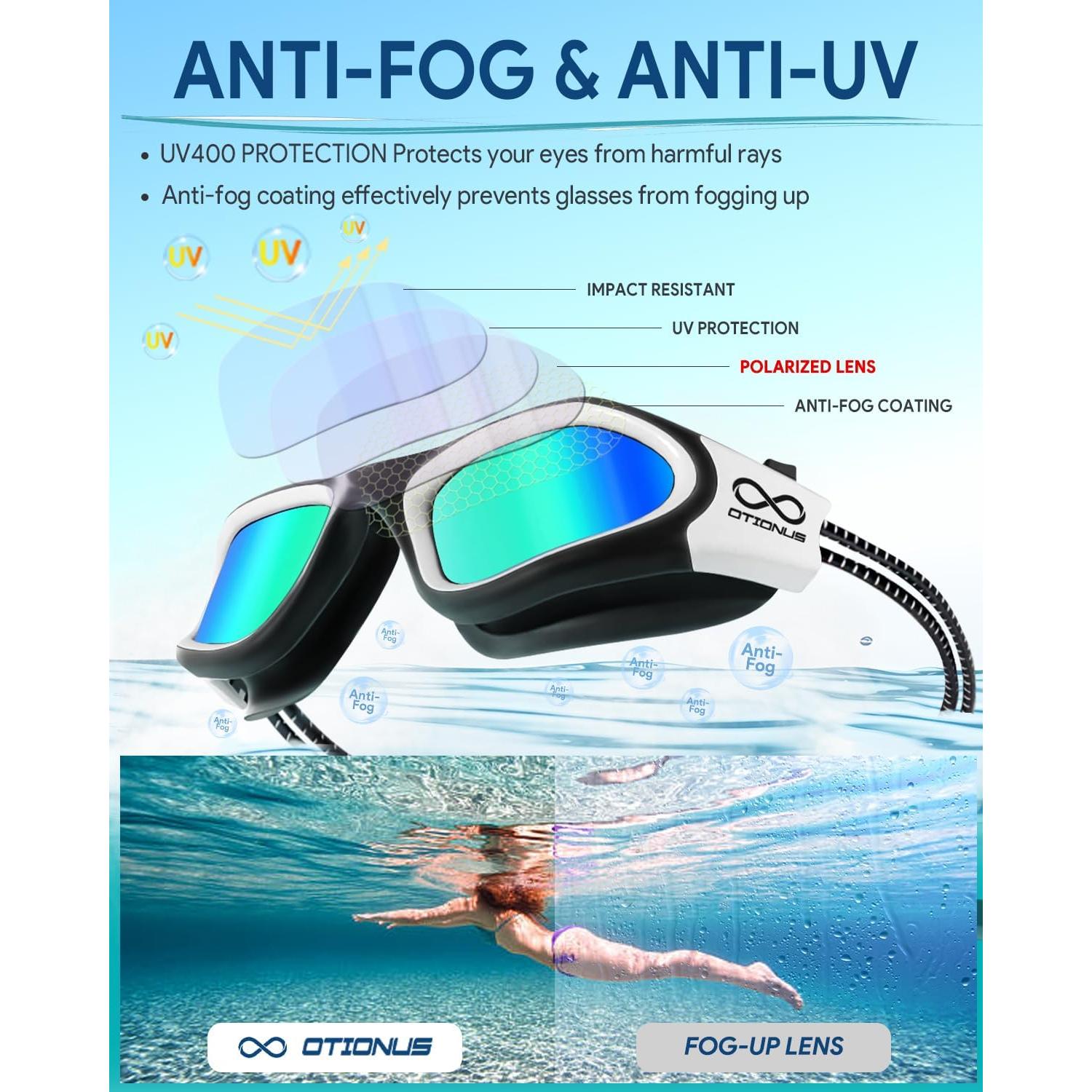 Gafas de natación Otionus polarizadas HD para adultos