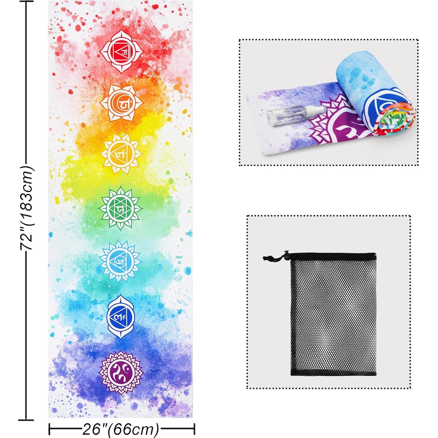 Toalla de Yoga BagYG 183x66cm Microfibra Antideslizante 7 Chakra