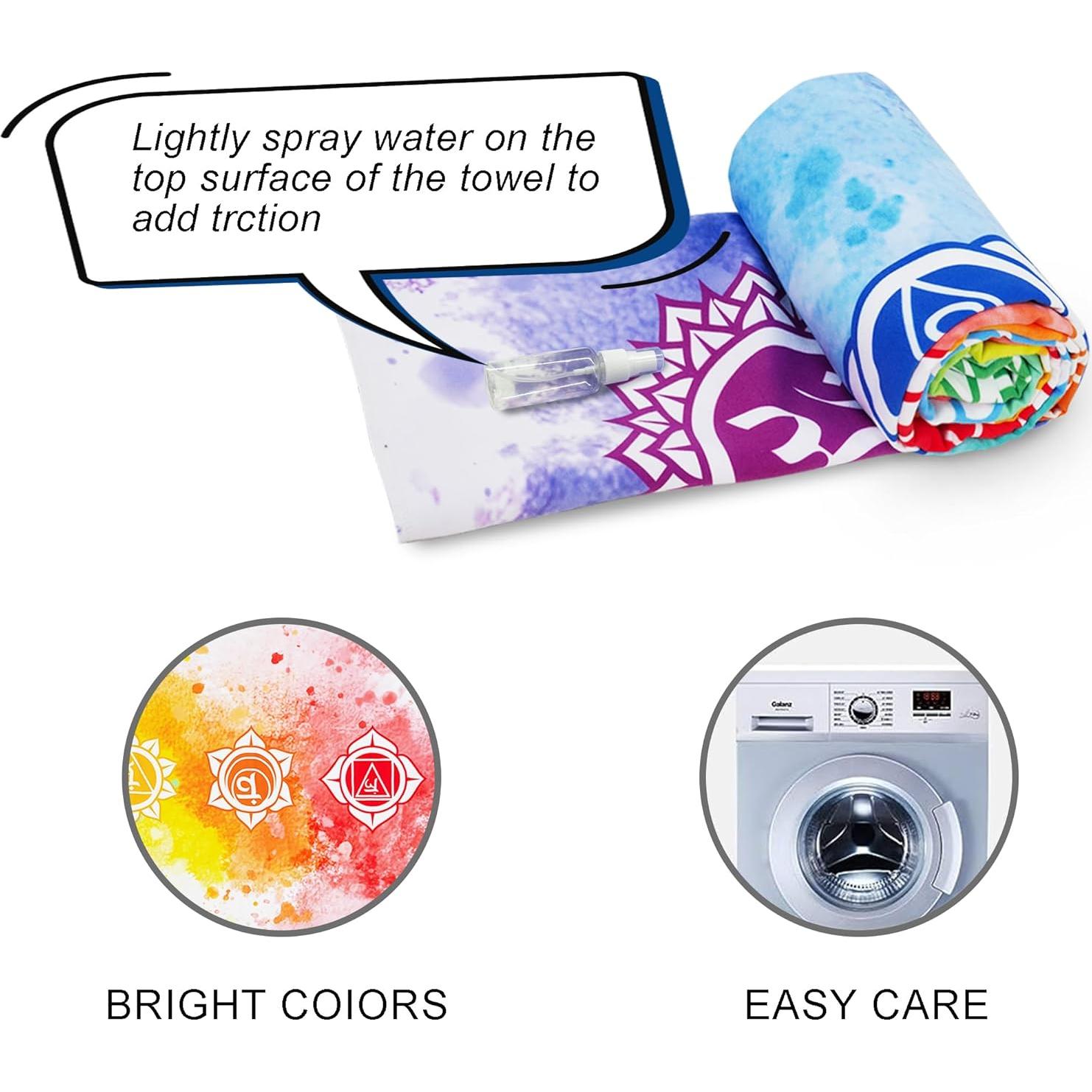 Toalla de Yoga BagYG 183x66cm Microfibra Antideslizante 7 Chakra