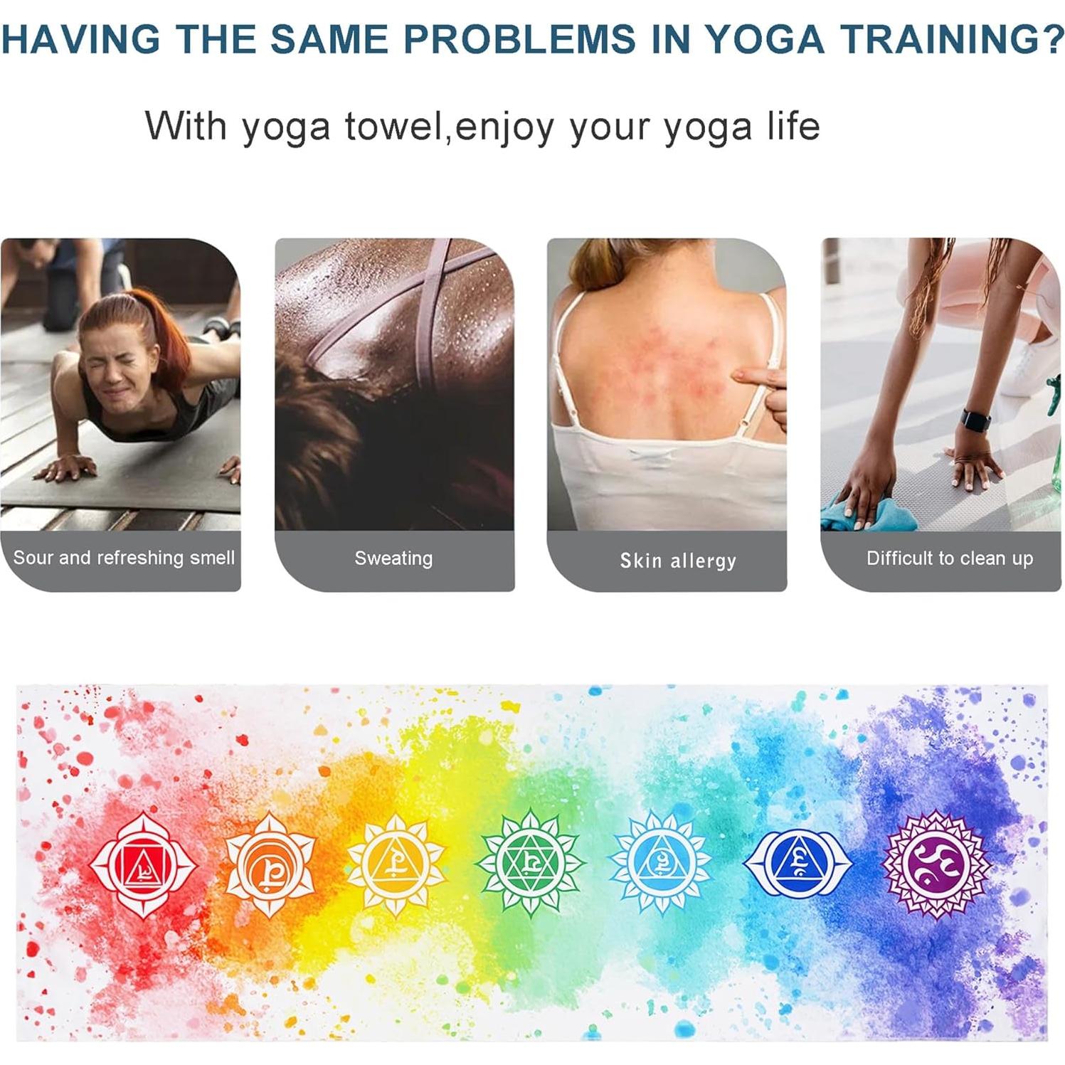 Toalla de Yoga BagYG 183x66cm Microfibra Antideslizante 7 Chakra