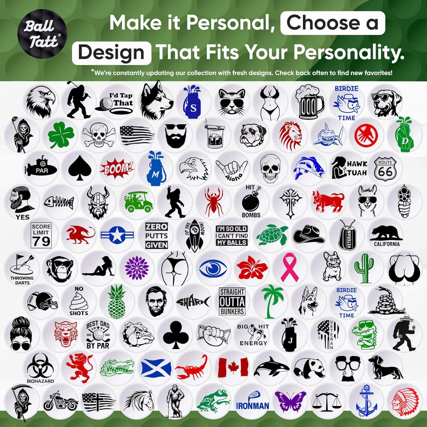 Sello de Pelotas de Golf Ball Tatt - Autoinking, Secado Rápido