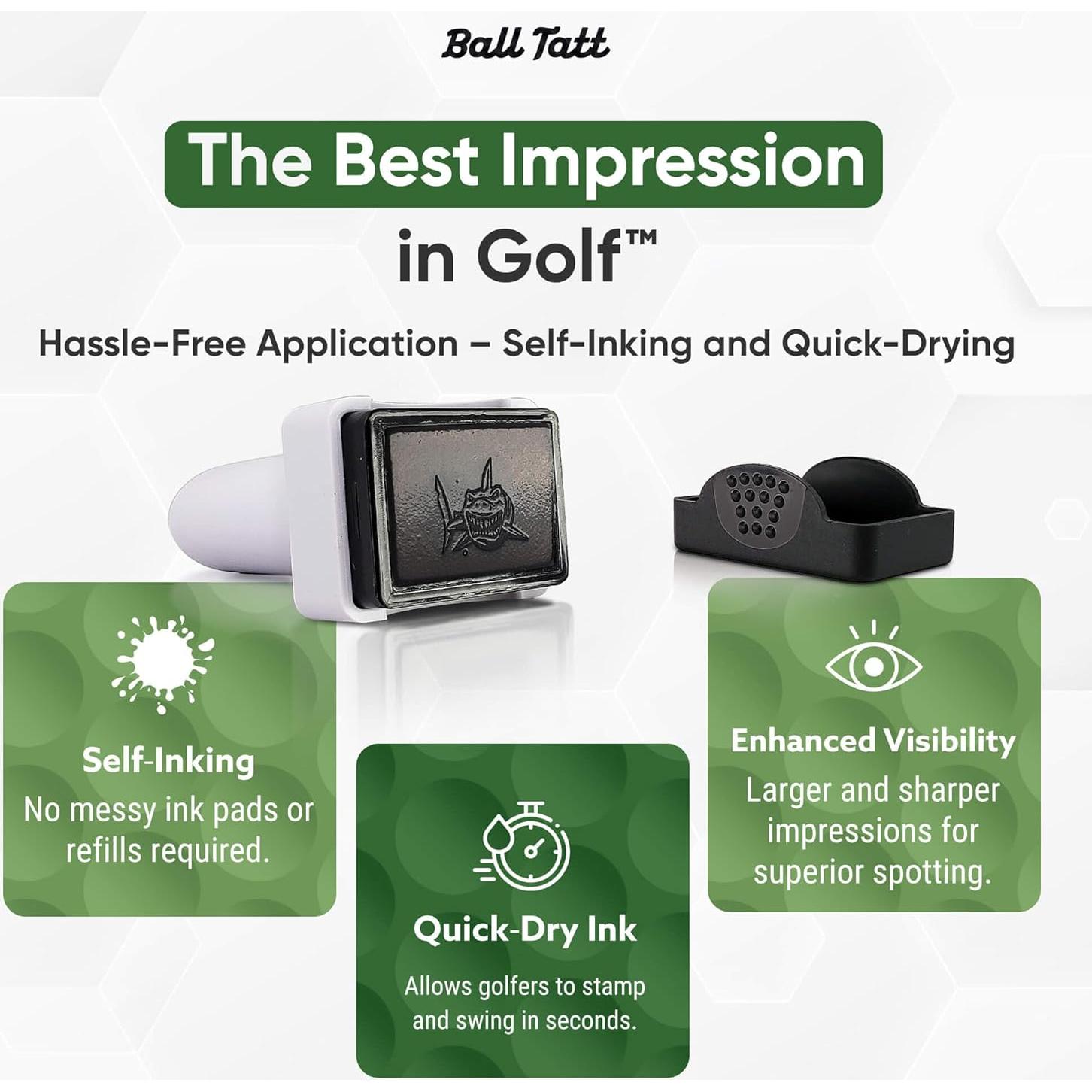 Sello de Pelota de Golf Ball Tatt - Autoinking, Secado Rápido