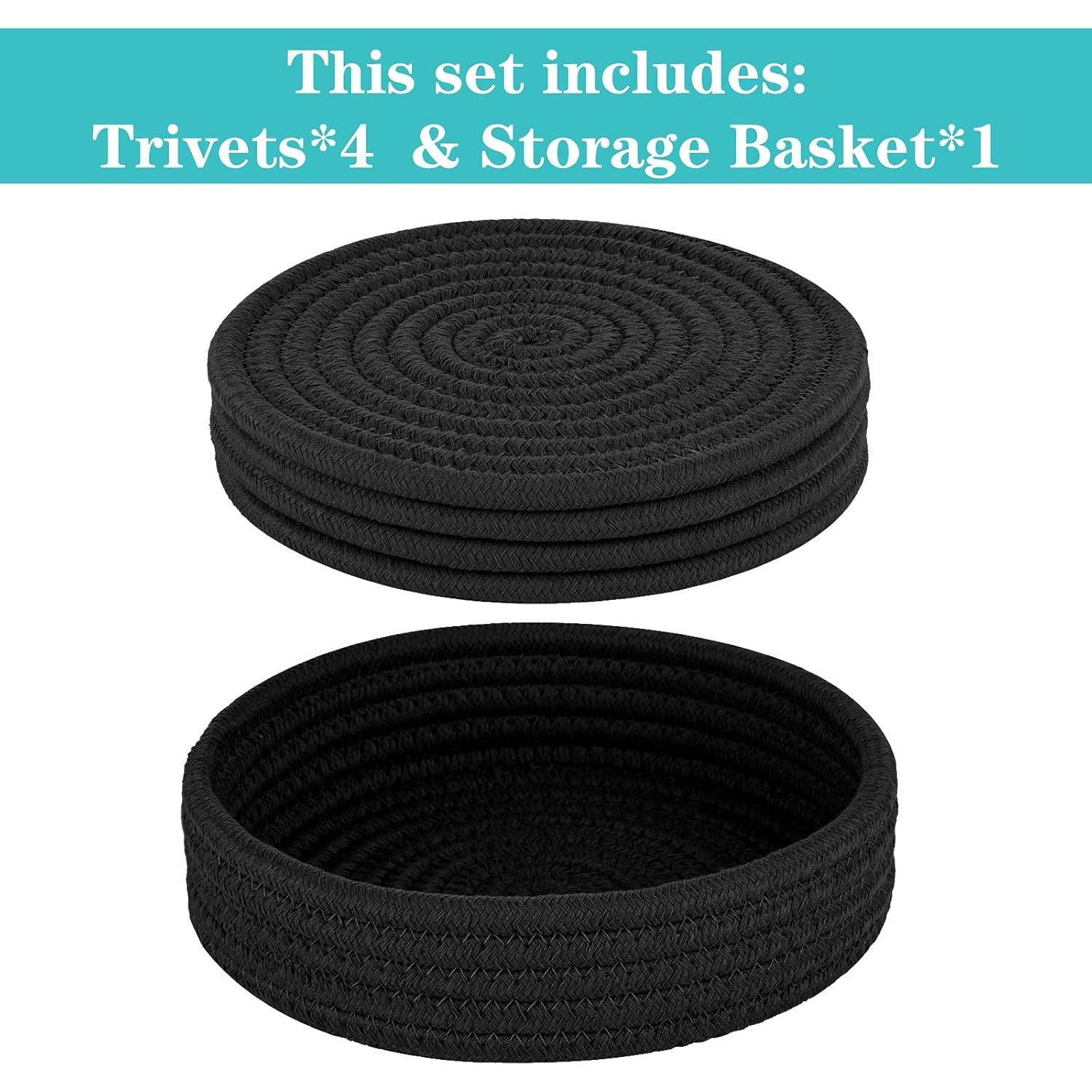 Trivetes Resistentes al Calor Cazzon - 4 Piezas 17.78 cm Negro