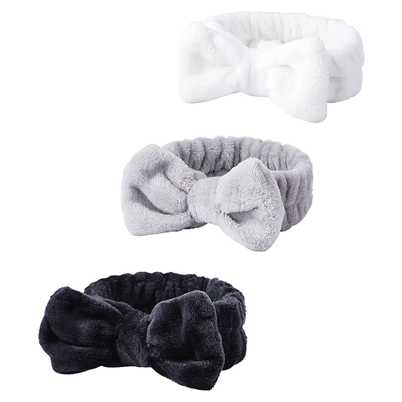 Diadema de Spa WSYUB 3 Piezas Lazo Suave para Maquillaje