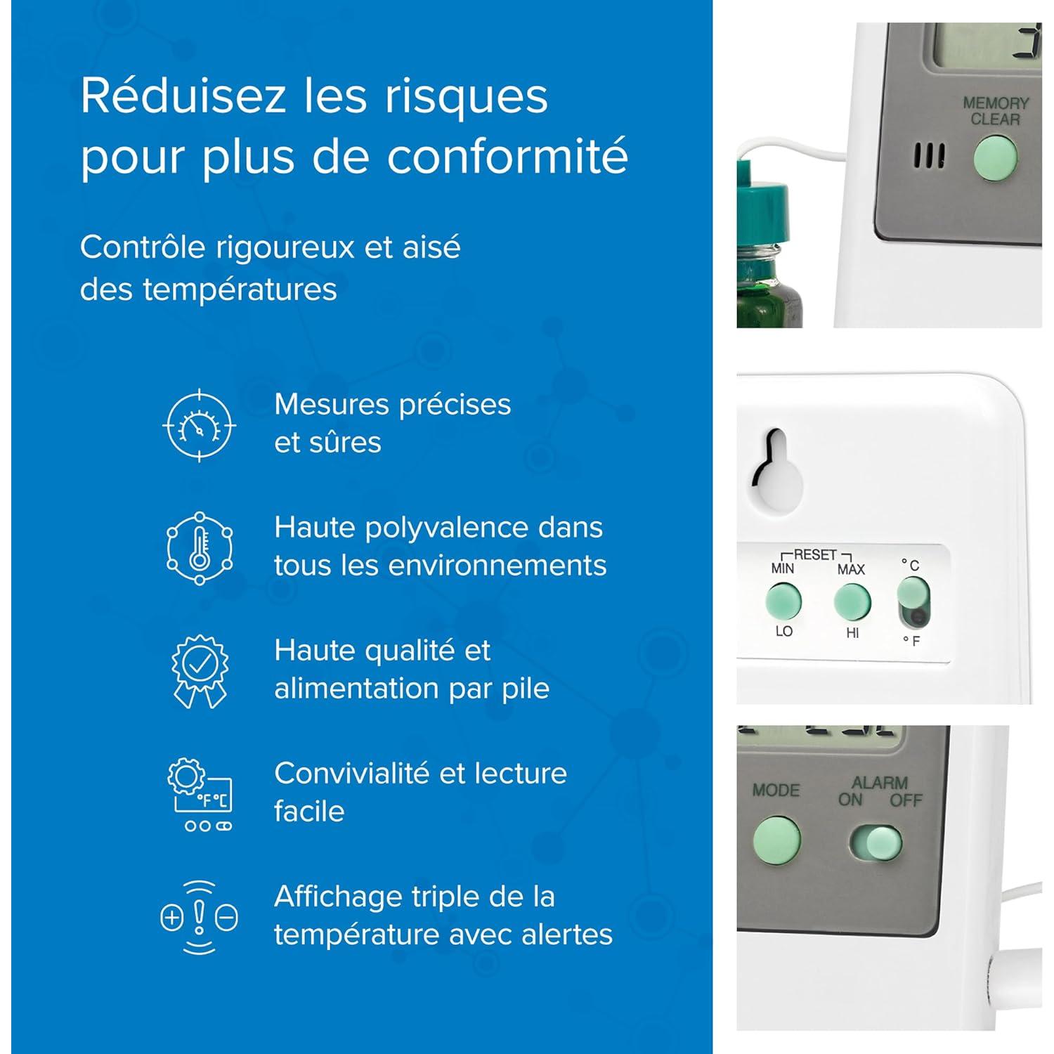 Termómetro Digital Rastreable COLE-PARMER Sonda de Botella