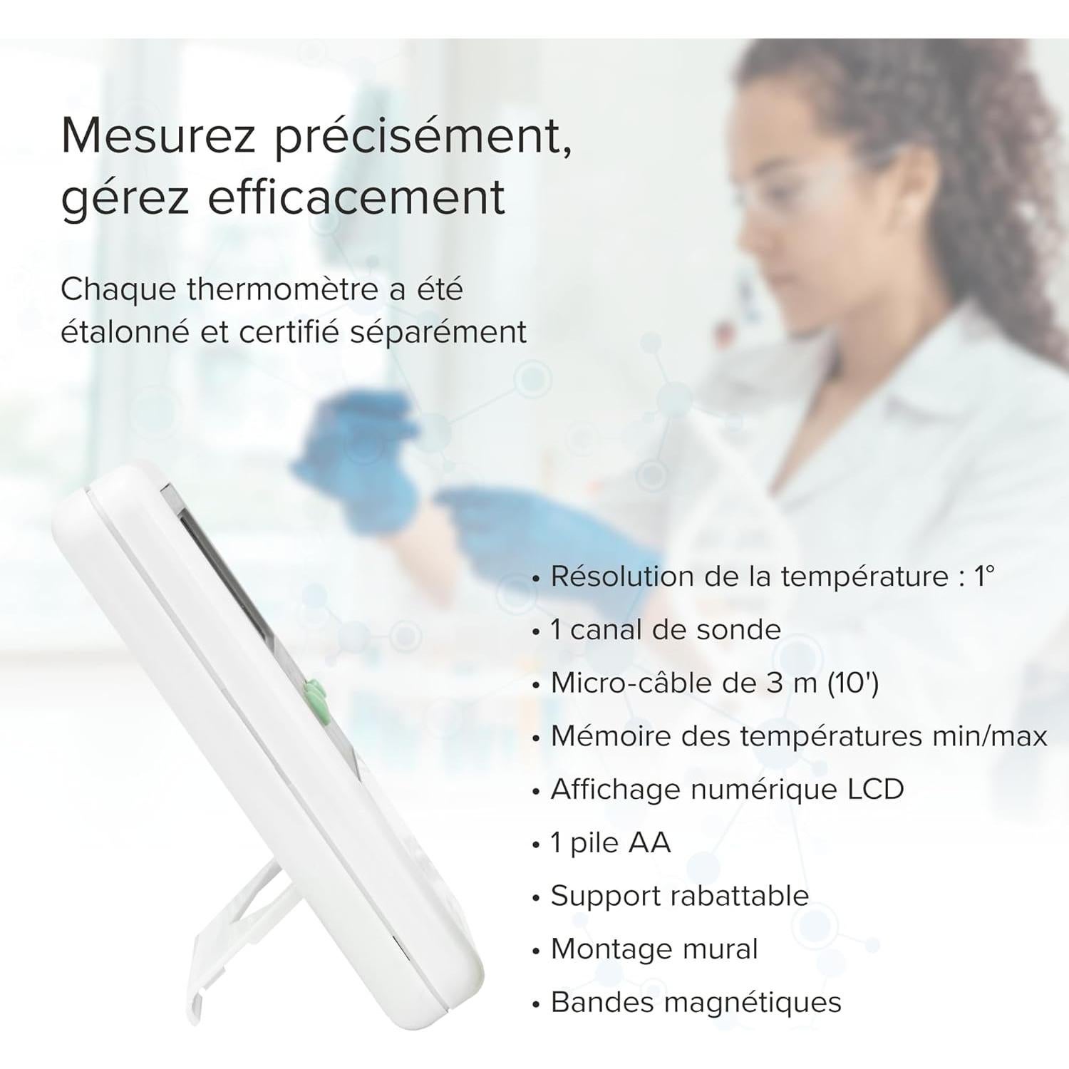 Termómetro Digital Rastreable COLE-PARMER Sonda de Botella