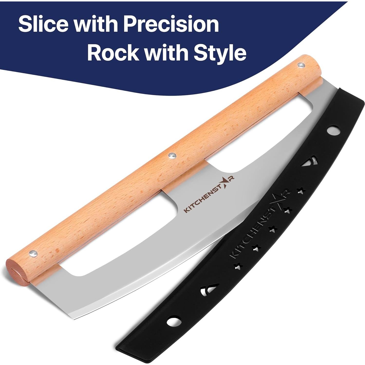 Cortador de Pizza KitchenStar 35.6 cm Acero Inoxidable Mango Madera